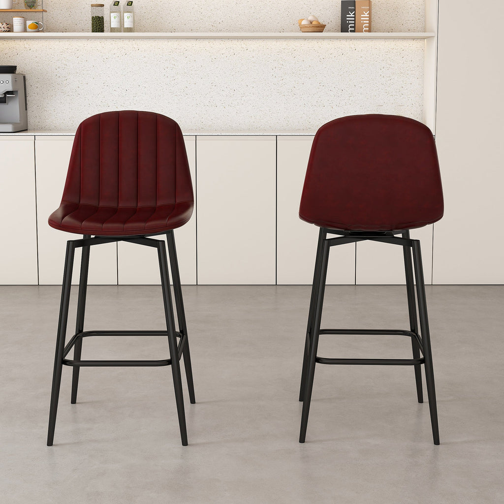 Modern Bar Stools with Swivel Mechanism (Set of 2)
