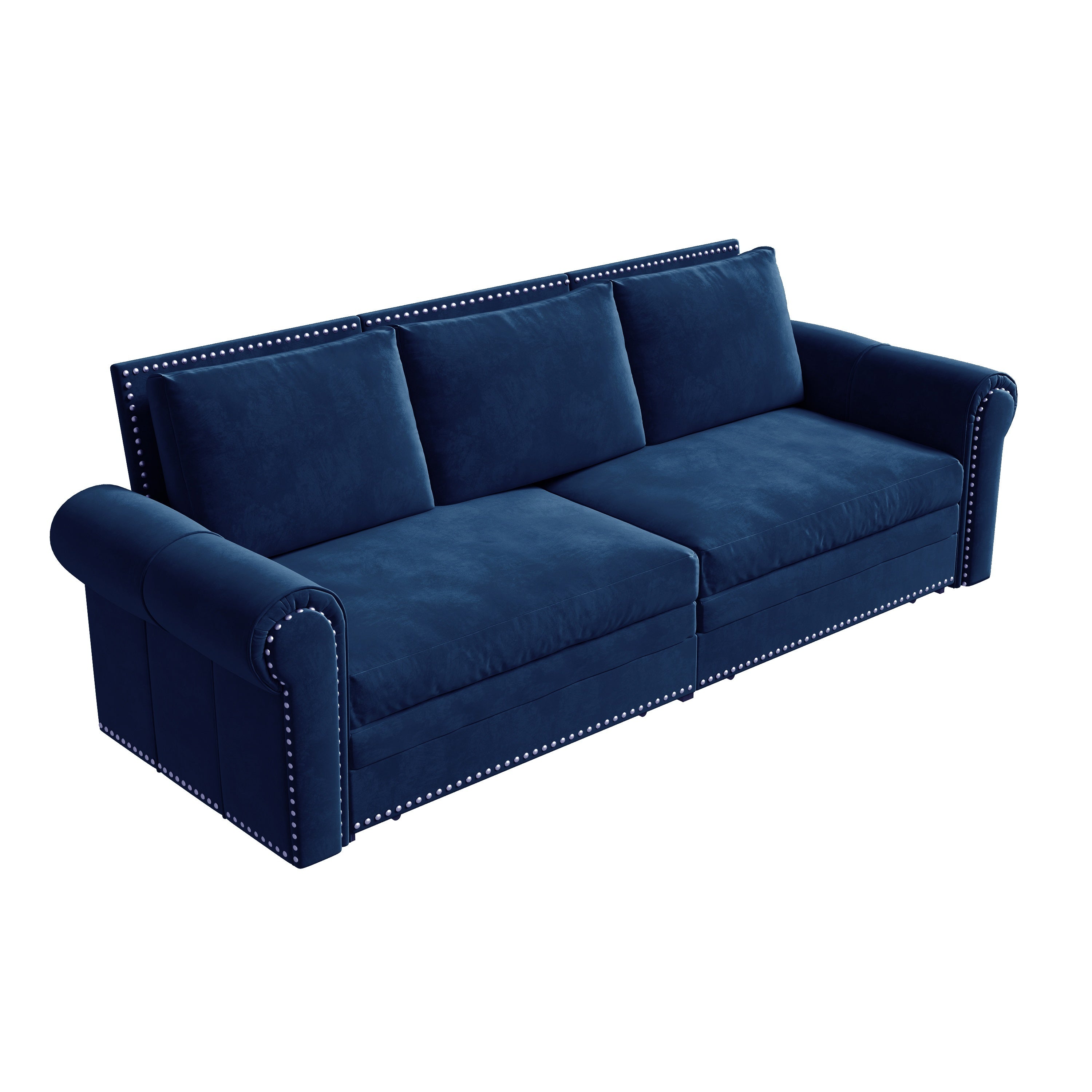 93.7' King Velvet Convertible Sleeper Sofa