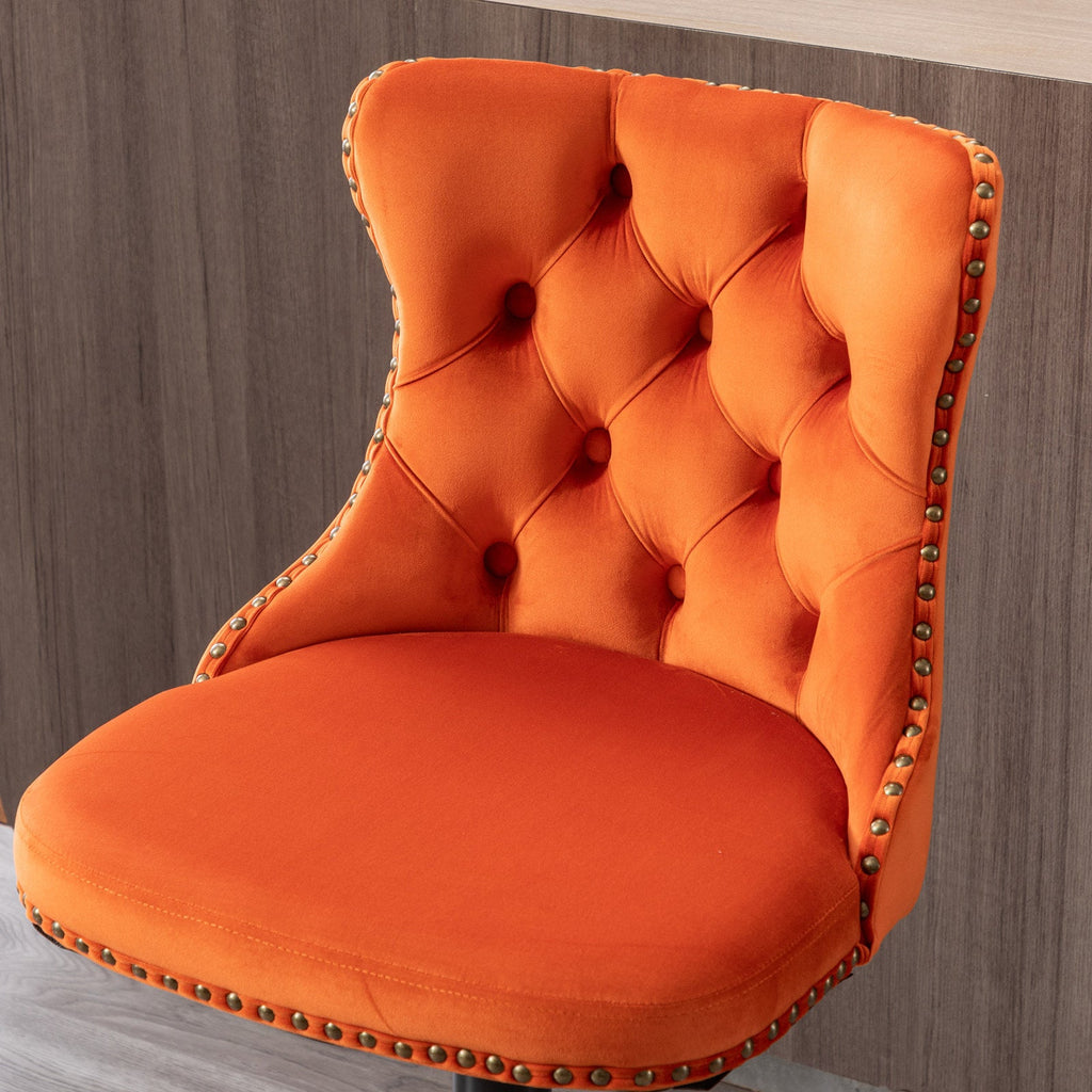 Modern Swivel Velvet Barstools Adjusatble Seat (Set of 2)