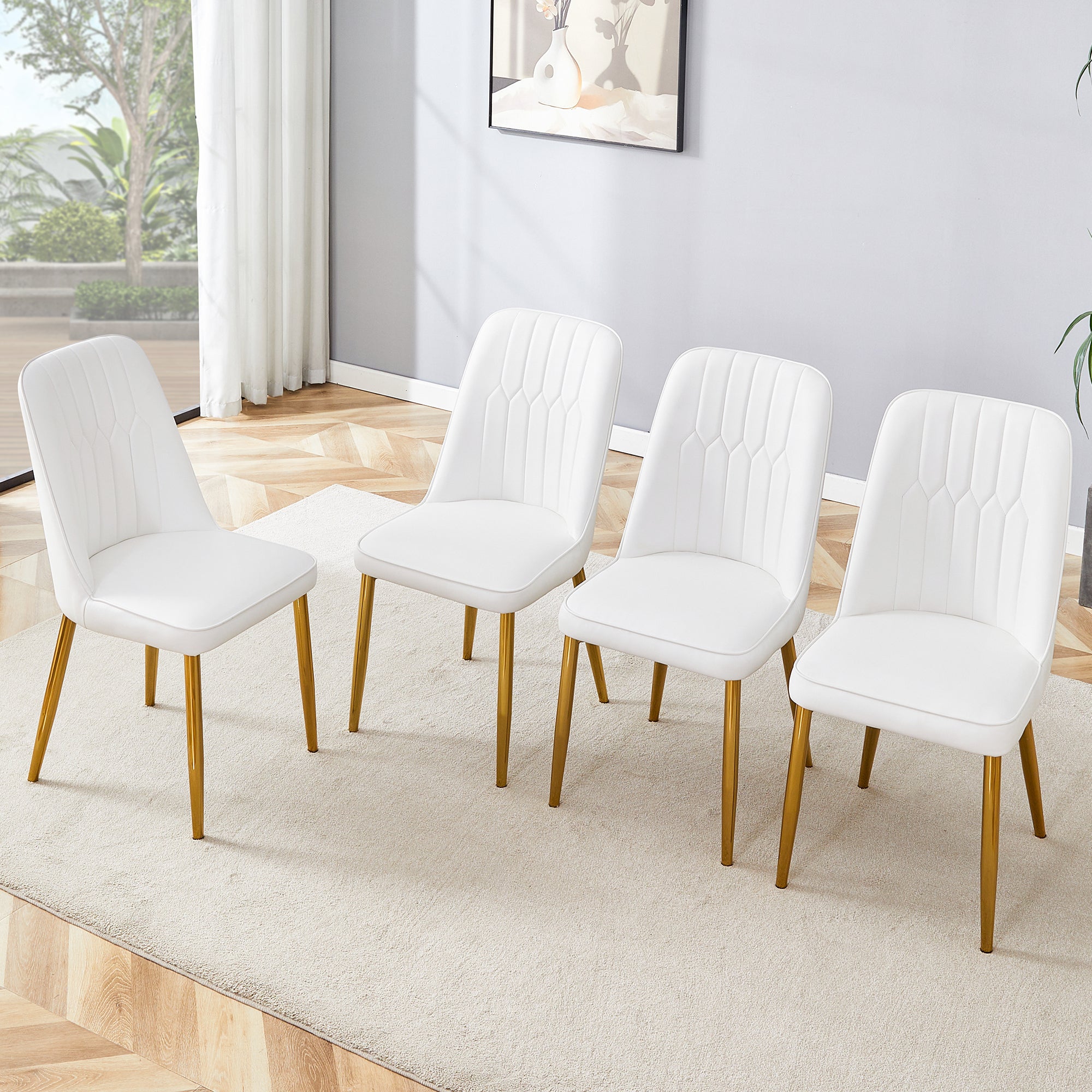 Modern PU Leather Backrestdining Dining Chairs