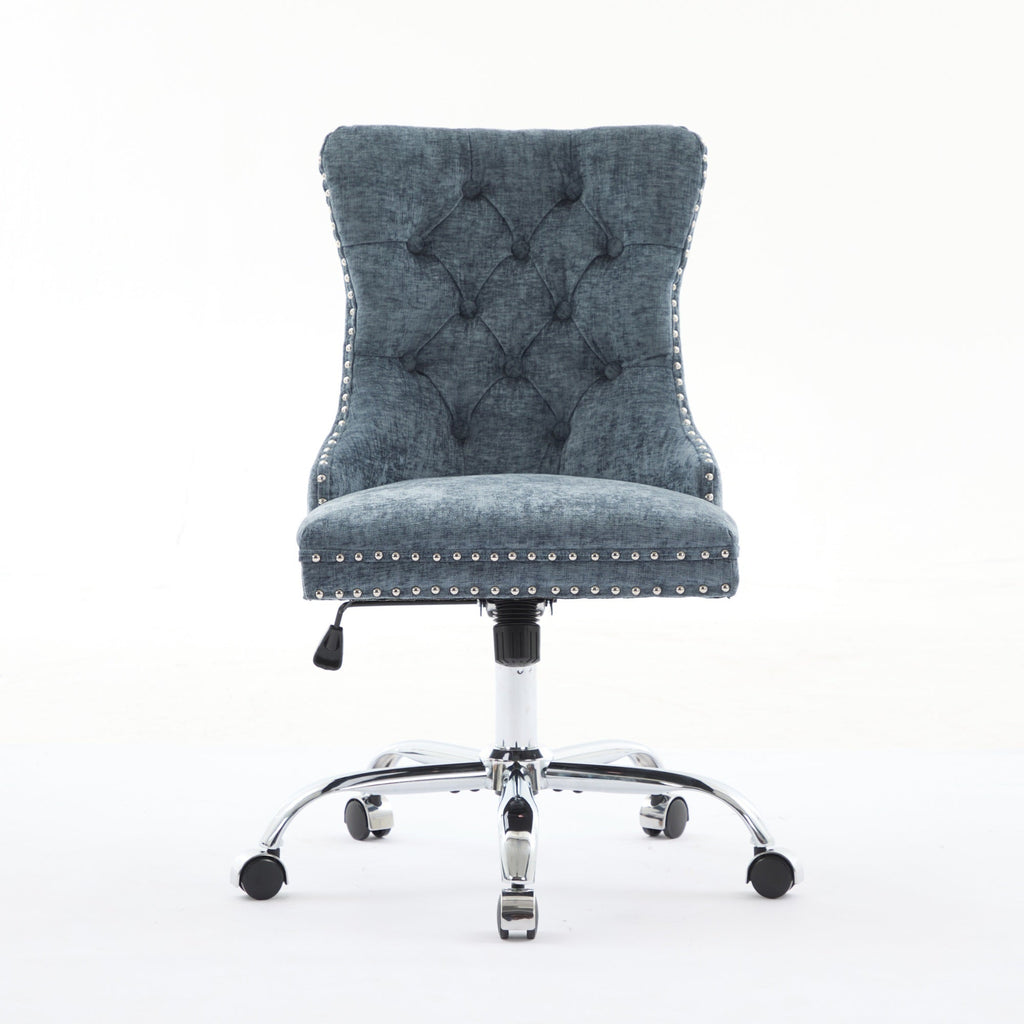 Modern Chenille Upholstered Tufted Button Home Office Chair
