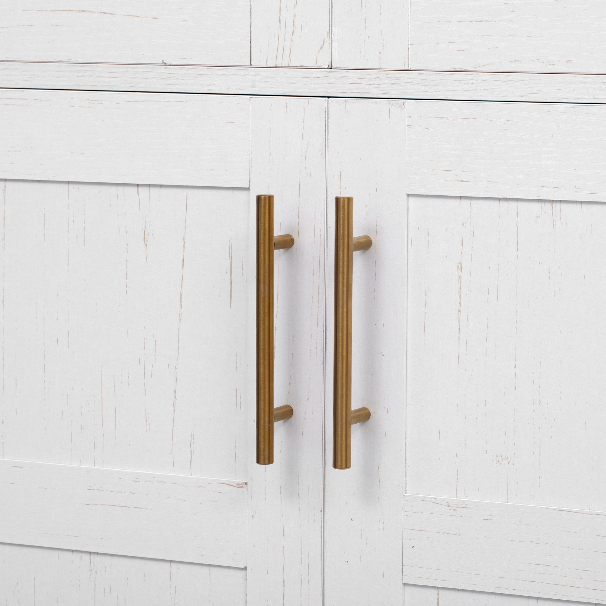 71" Tall Arched Farmhouse Kitchen Pantry Cabinet with Door Shelves