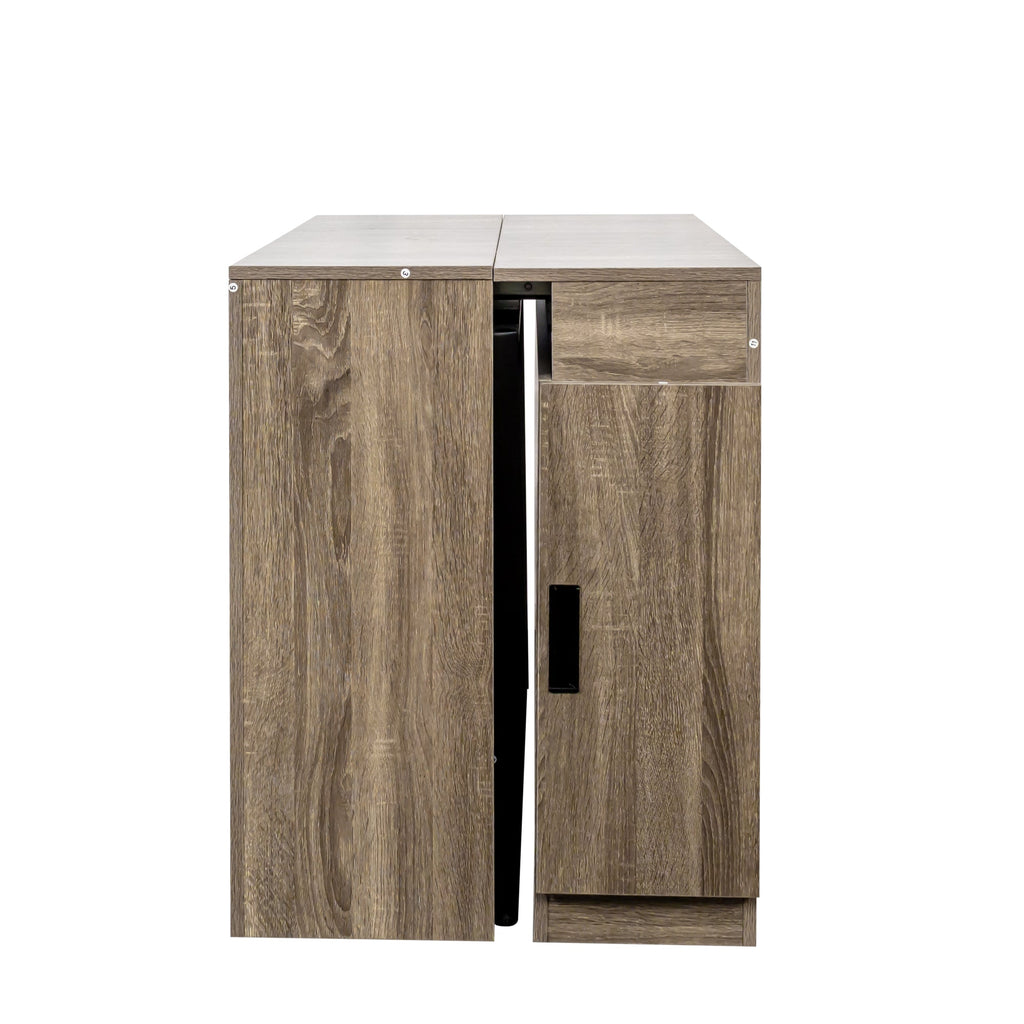 Modern Multifunctional Extendable Dining Table with Outlet
