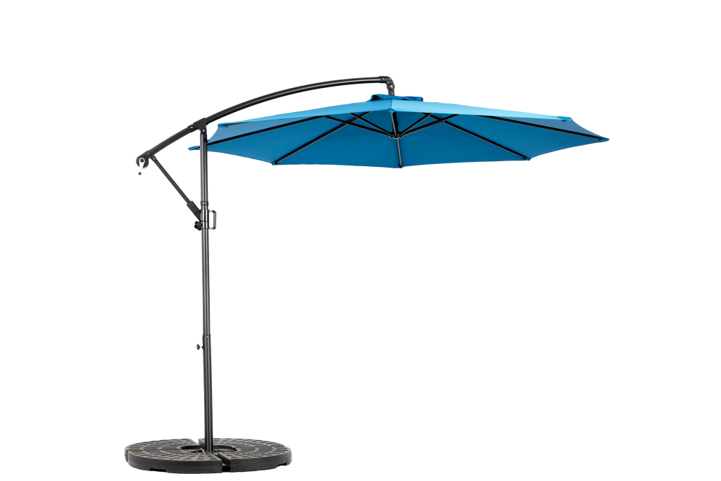 10ft Offset Patio Umbrella w/Tilt & Polyester Shade & 8 Ribs – No Base