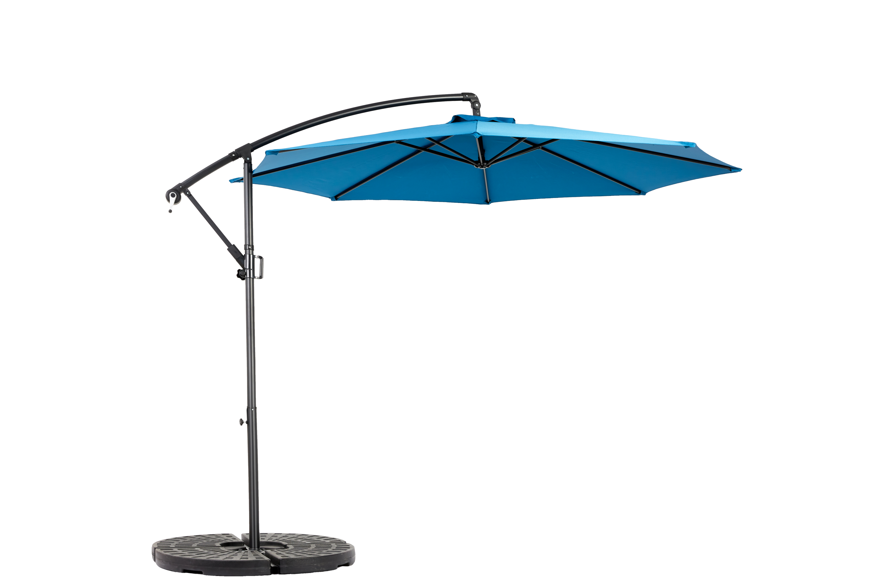 10ft Offset Patio Umbrella w/Tilt & Polyester Shade & 8 Ribs – No Base