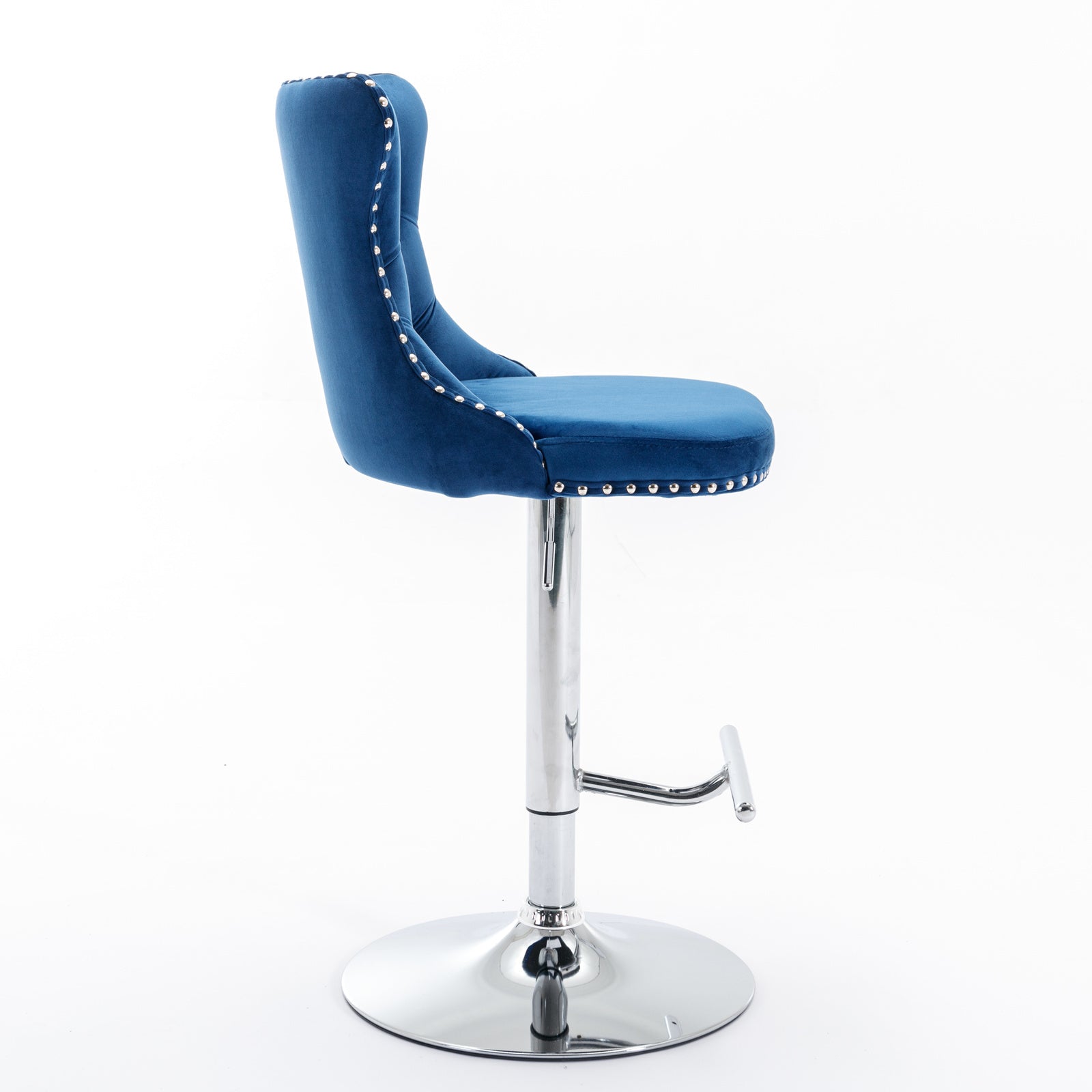 25-33 Inch Modern Velvet Swivel Barstools (Set of 2)