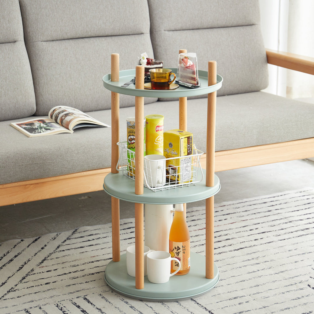 Multifunctional 360° Rotating Bookshelf with 3-Tier