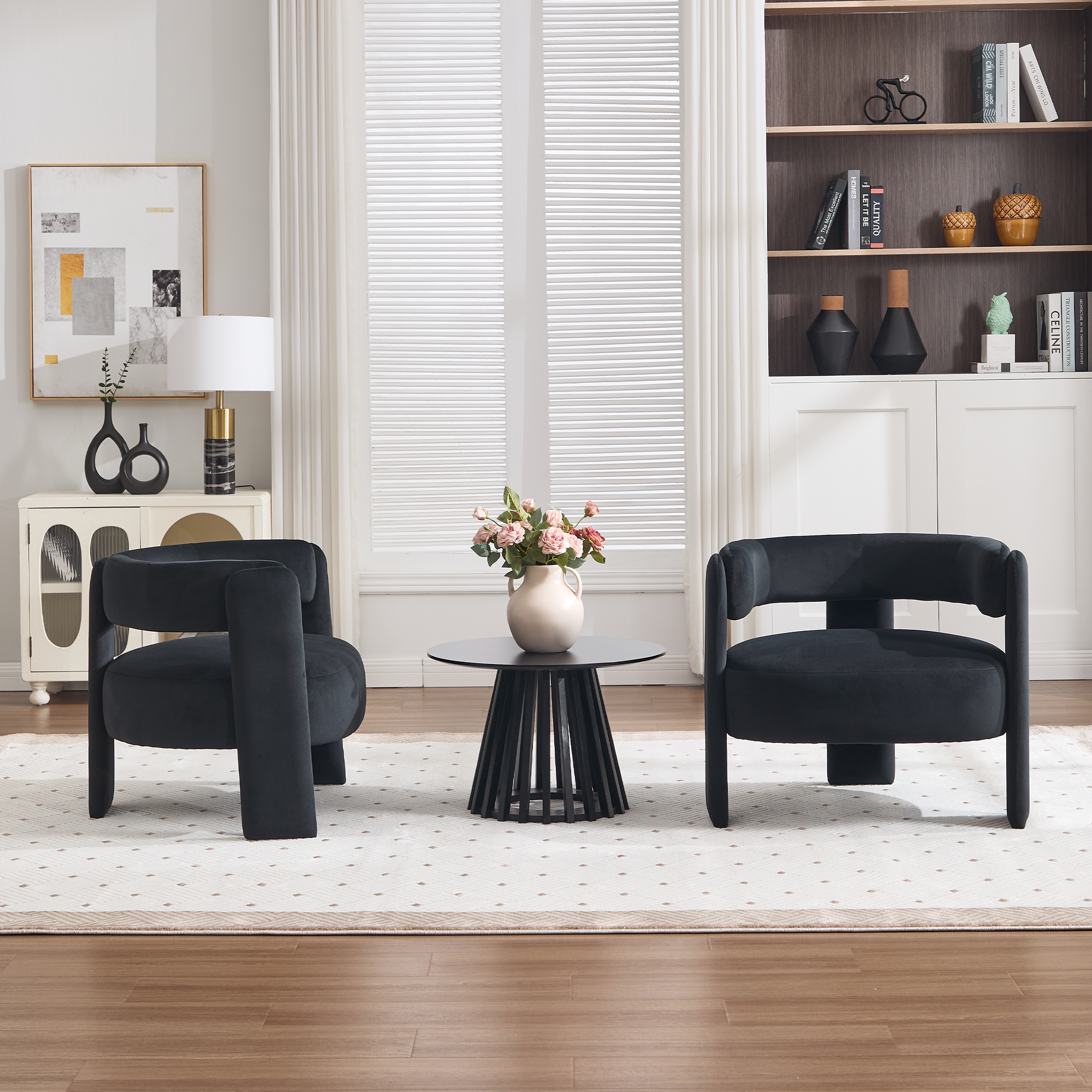 Mid-Century Velvet Comfy Single Sofa Accent Chair