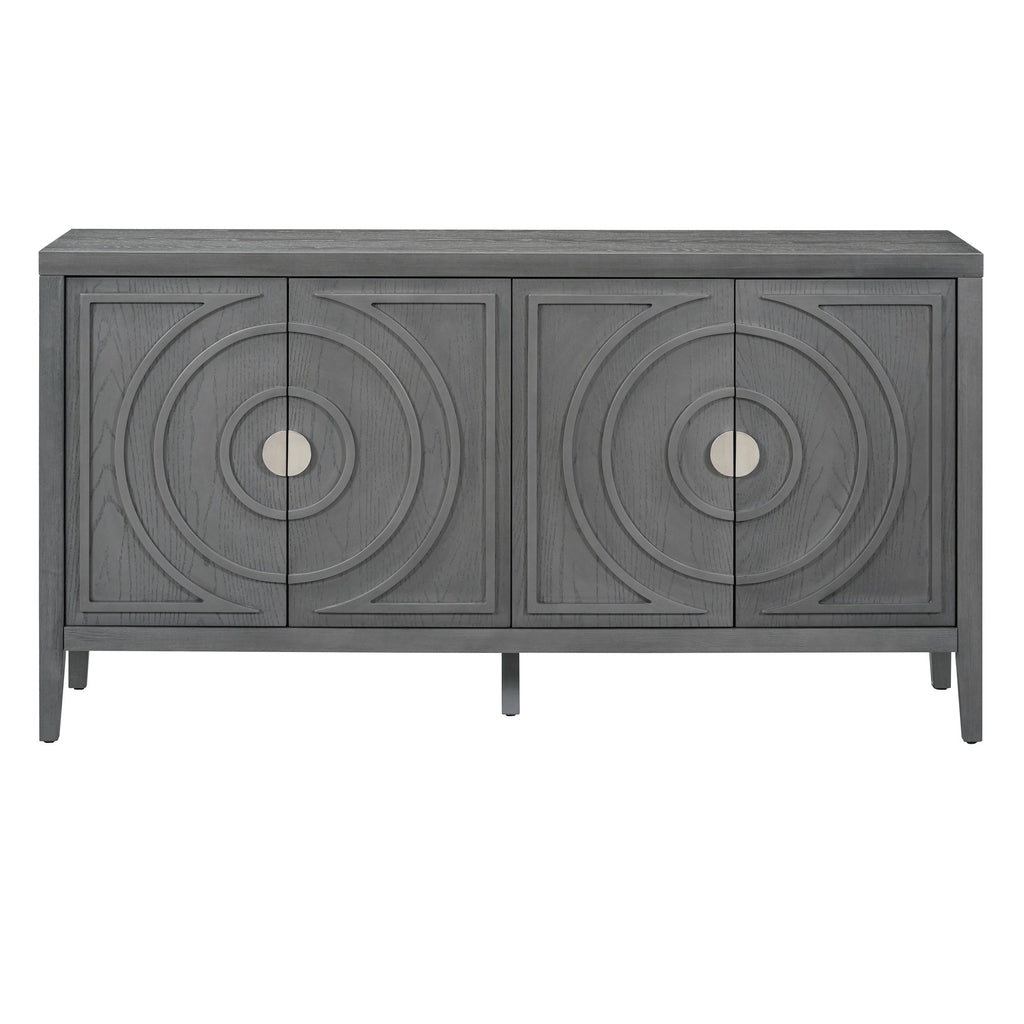 60" Circular Groove Design Sideboard Door for Living Room