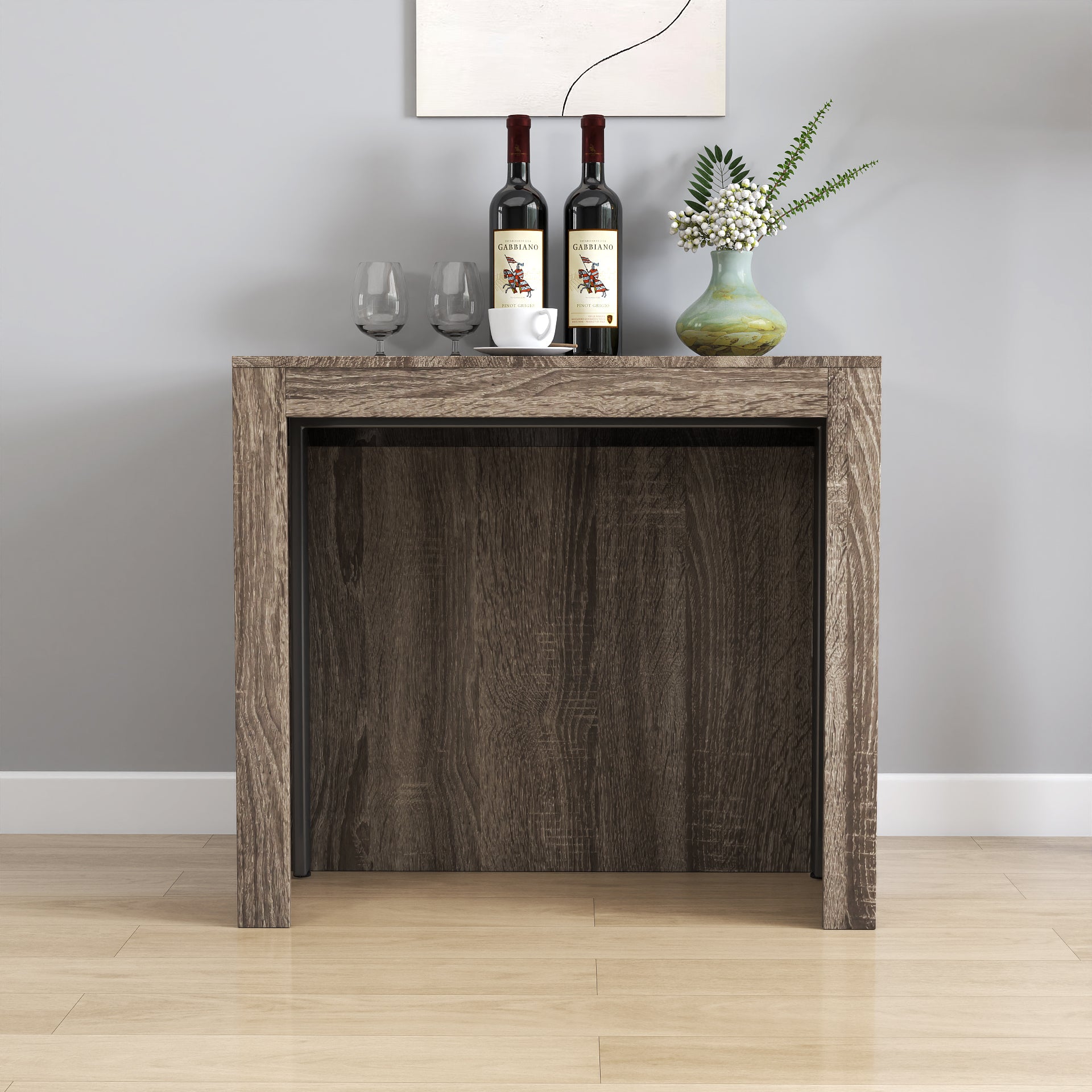 Modern Multifunctional Extendable Dining Table with Outlet
