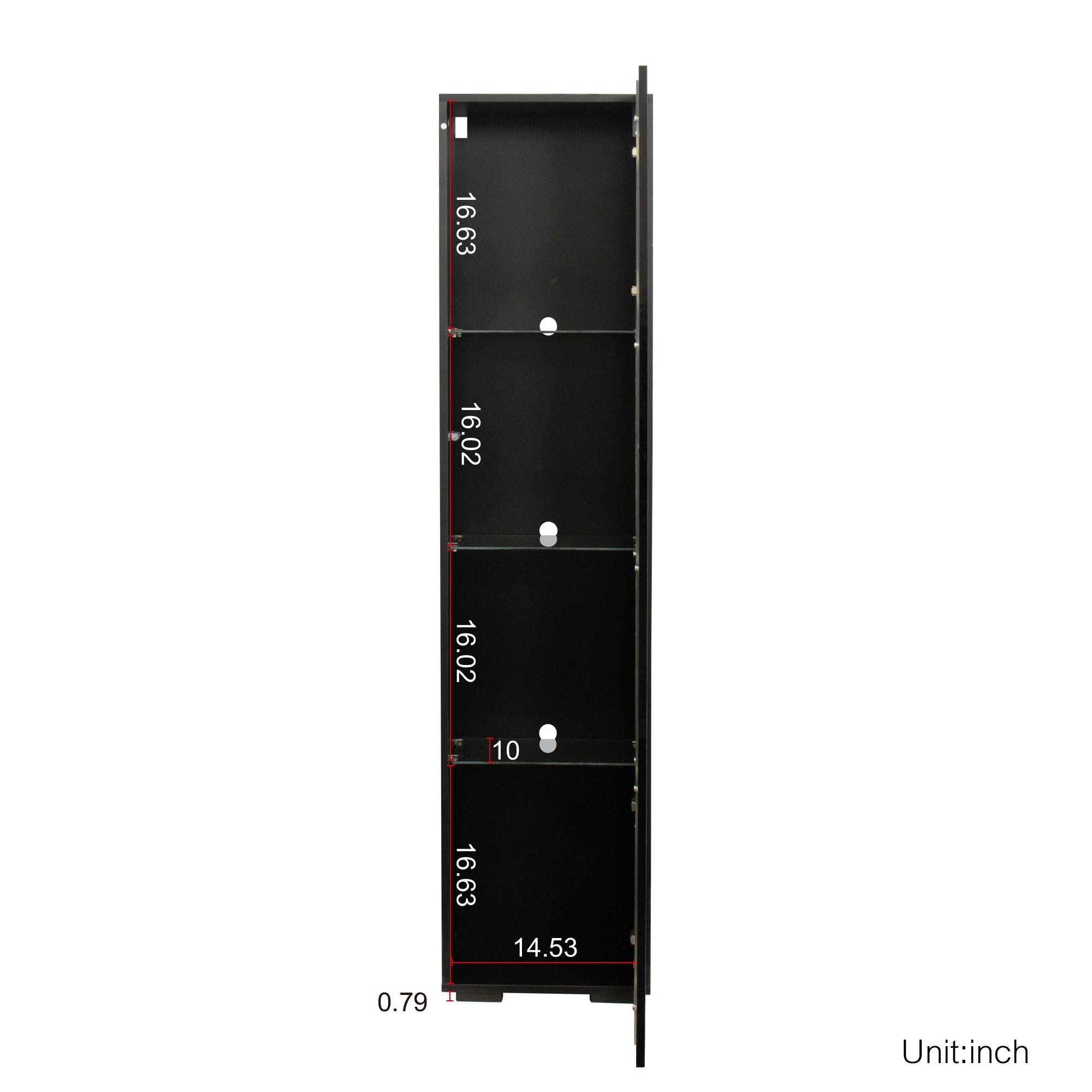 Black Side Cabinet with Aluminum Strip Lamp