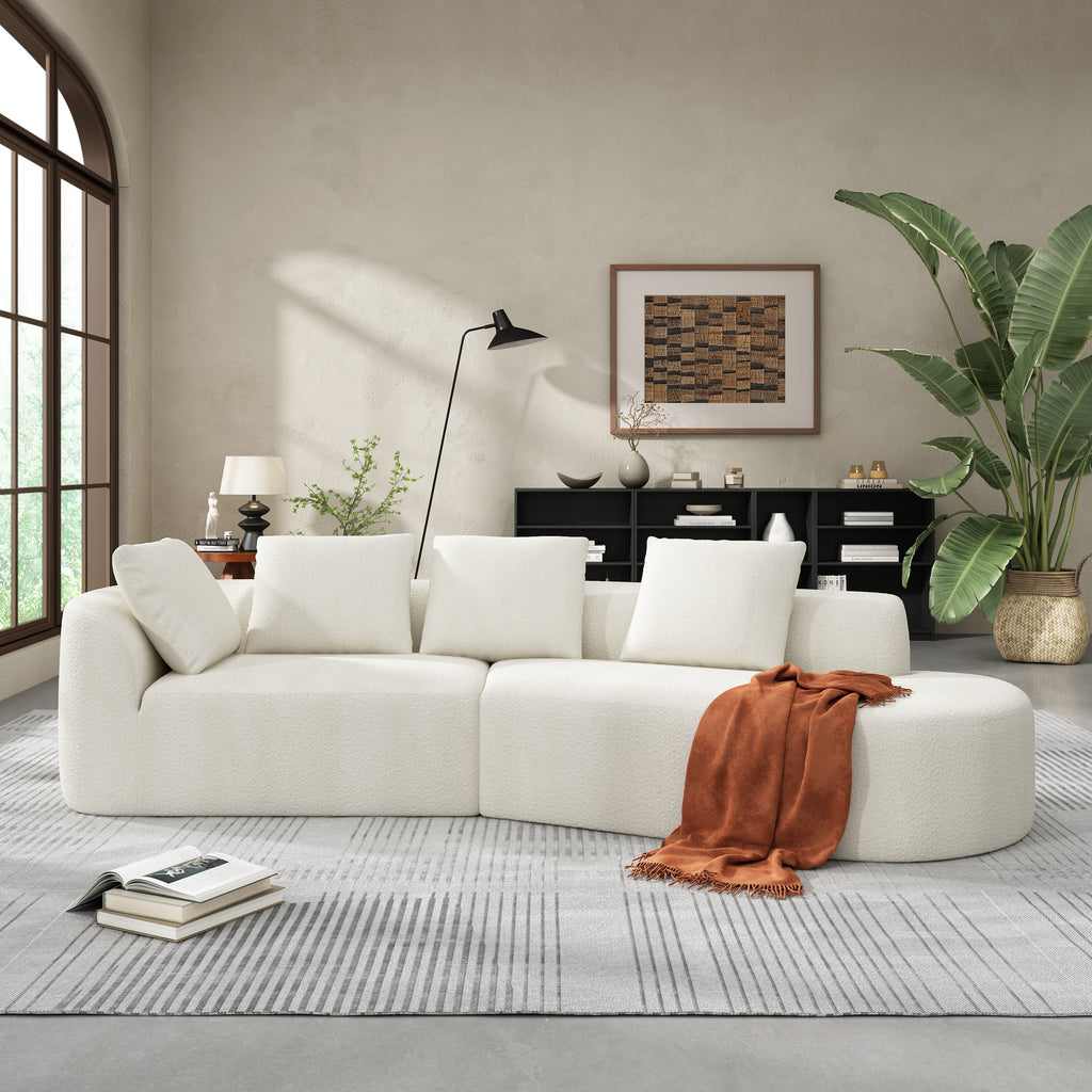 116' Modern Curved Sectional Sofa for Living Room