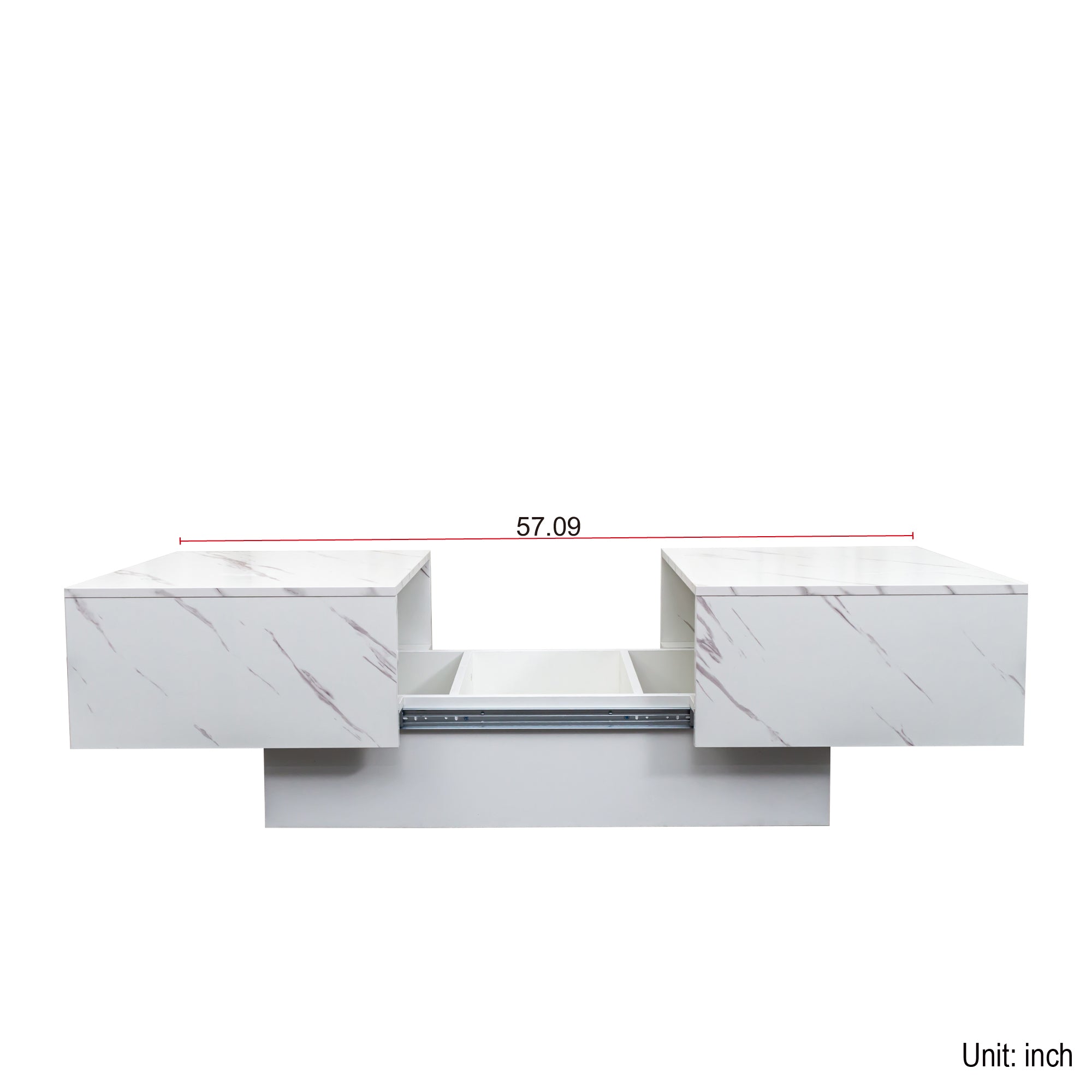 White Coffee Table with Sliding Tabletop