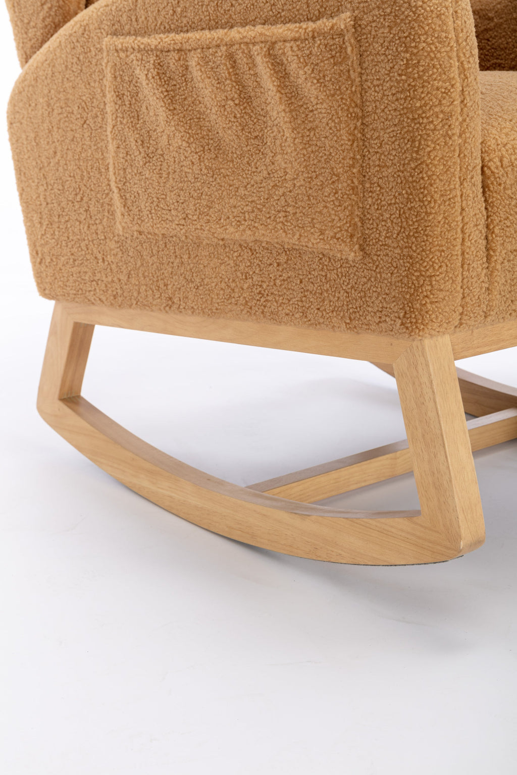 Teddy Fabric Rocking Chair with Packet Wood Legs