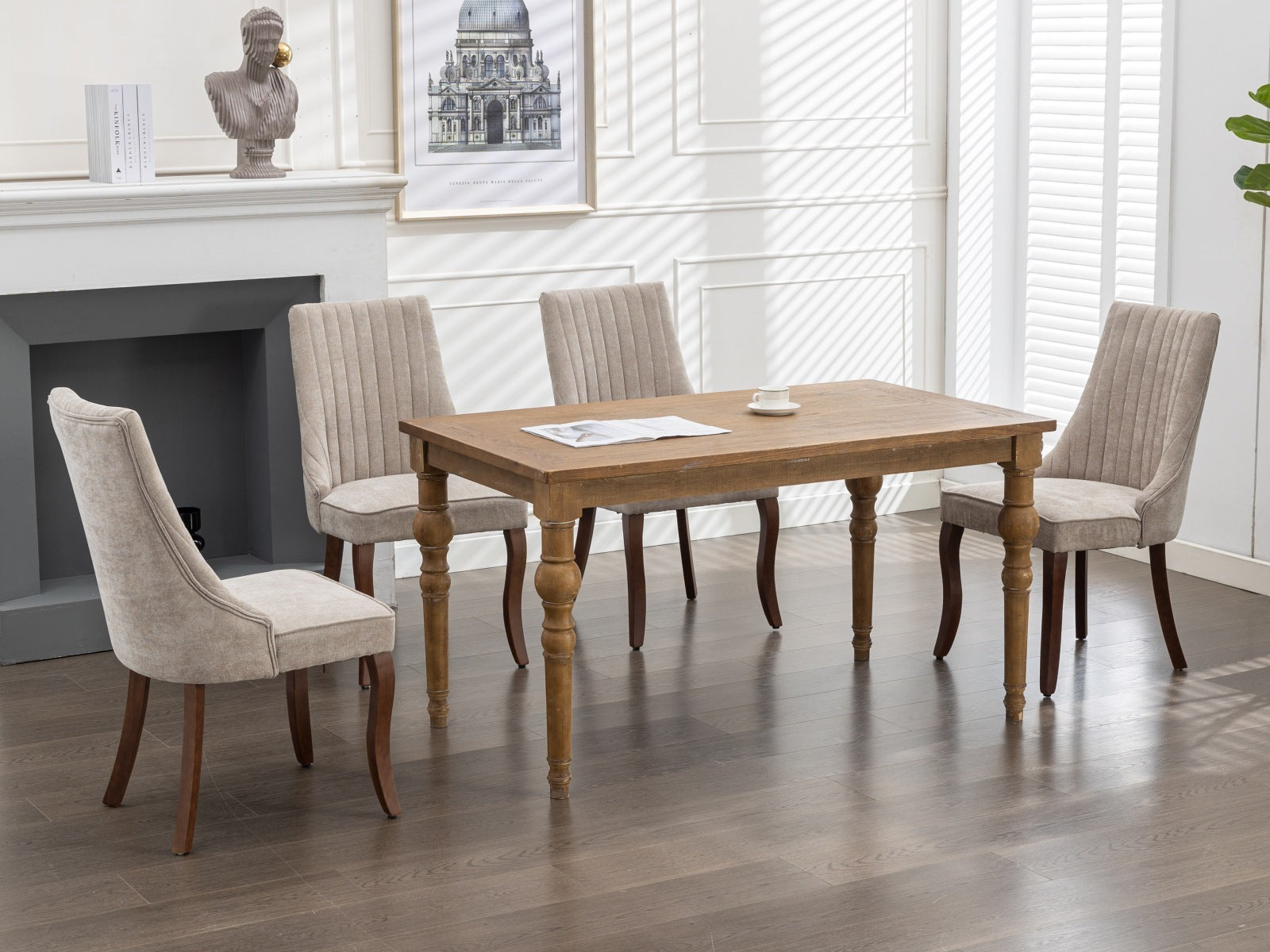 Rayon Cloth Flocking Velvet/Linen Dining Chairs (Set of 2)