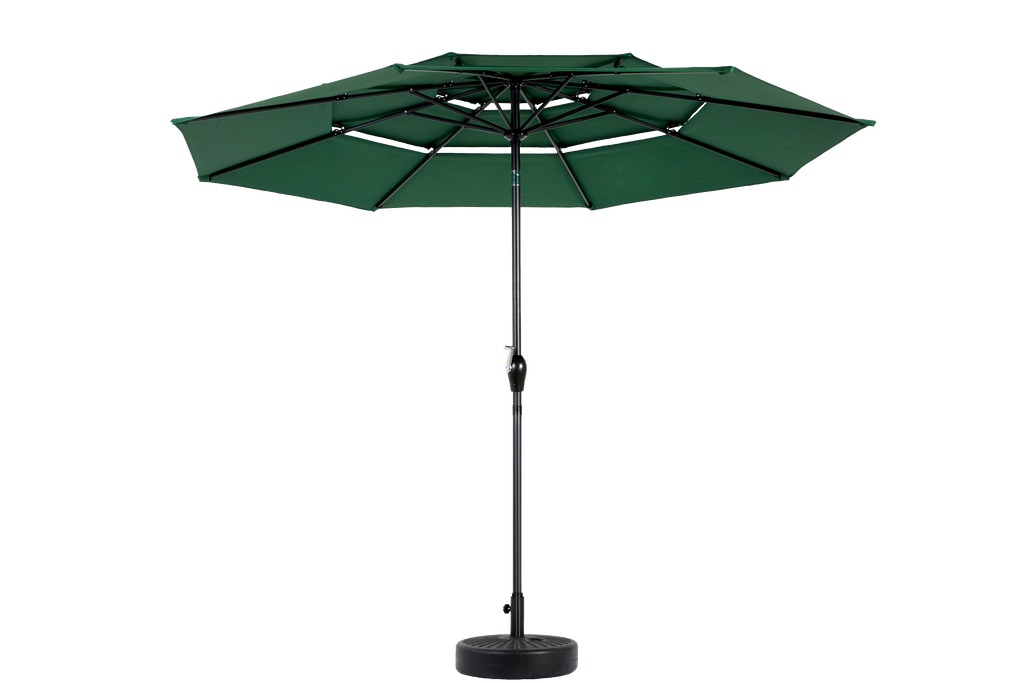 10ft 3-Tier Aluminium Patio Umbrella with Auto-Tilt (No Base)