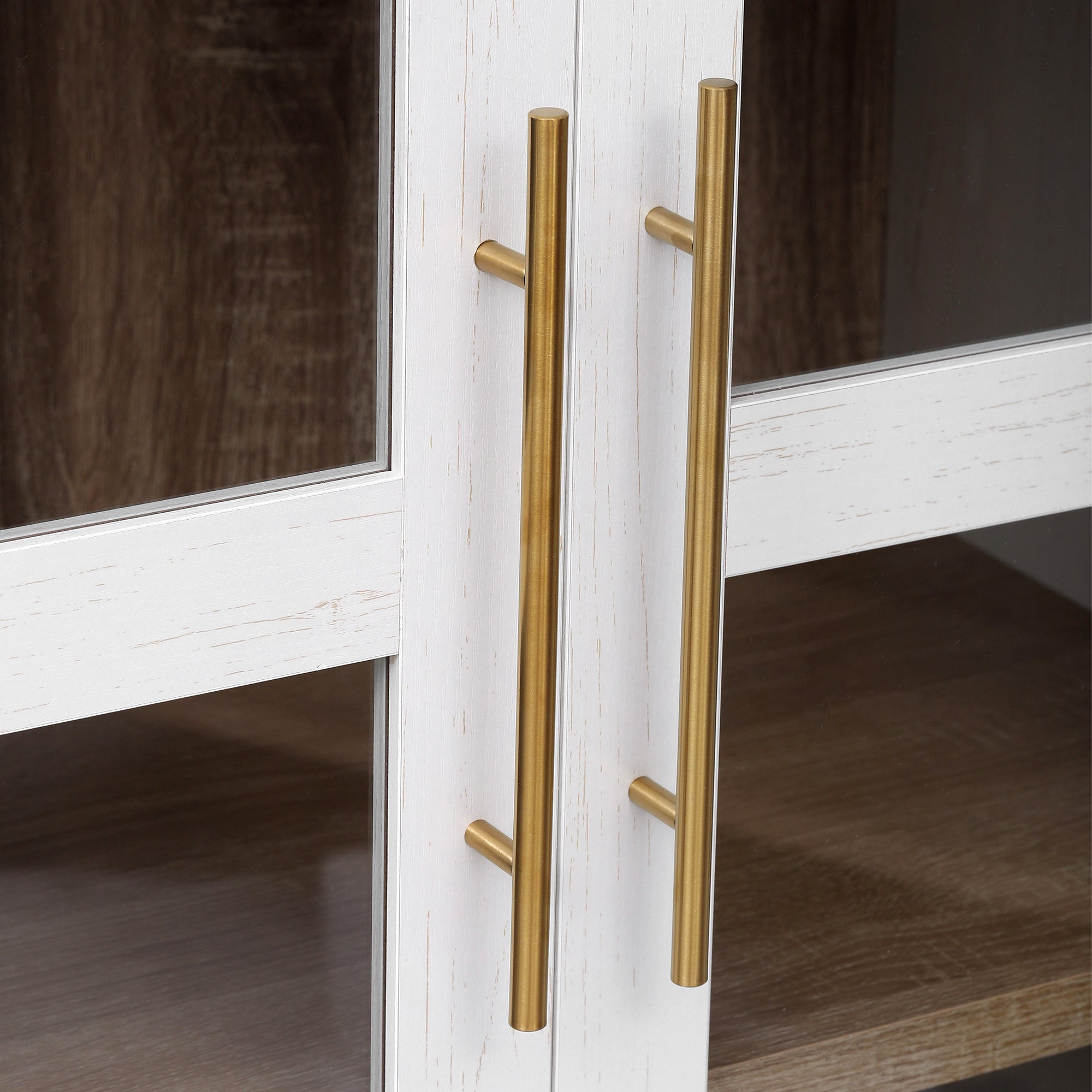 71” Tall Arched Modern Farmhouse Kitchen Pantry Cabinet with 2 Large Drawers