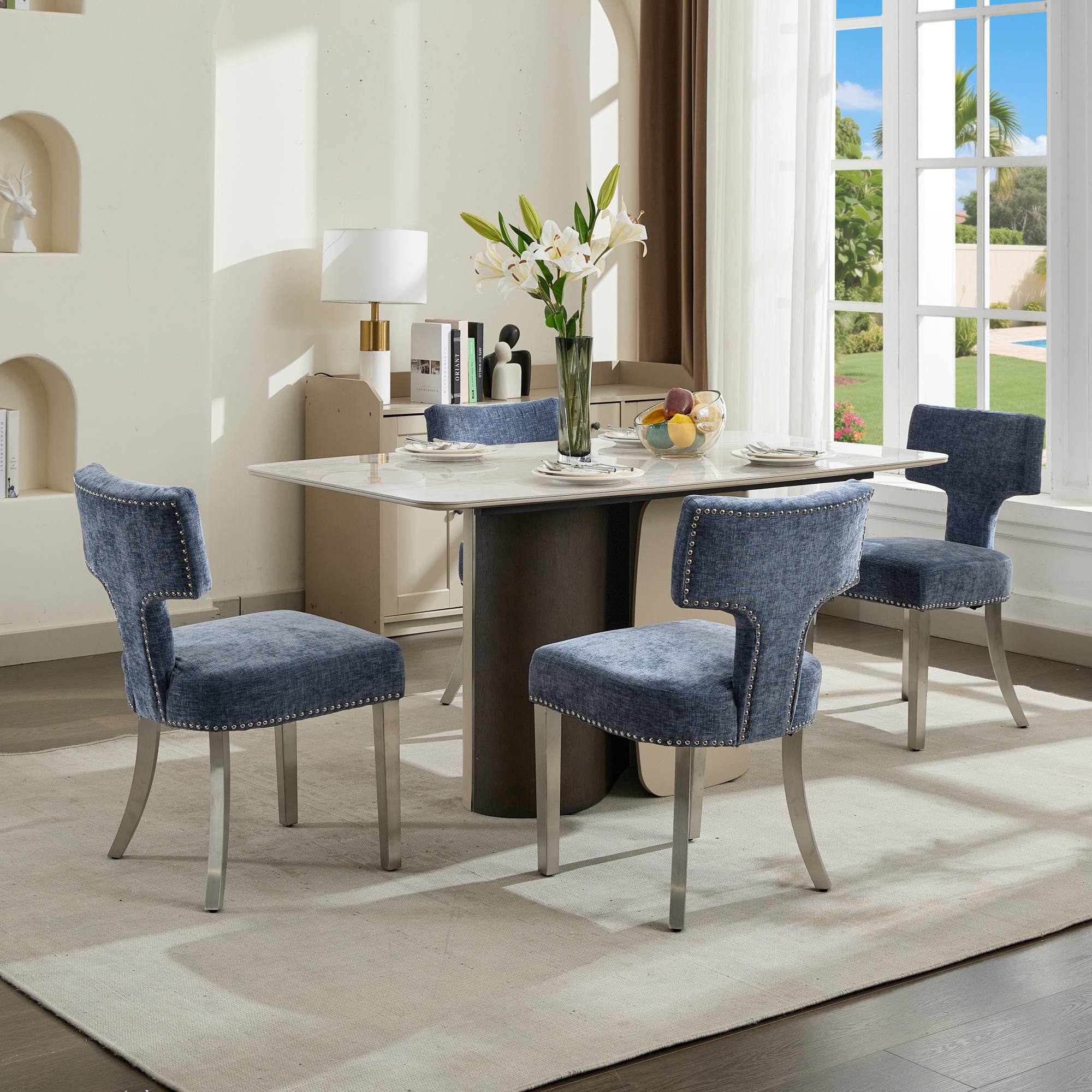 Mid Century Modern Dining Chairs  (Set of 2)