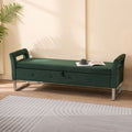 67.91' Wide Velvet Storage Soft Ottoman Bench with Armrests