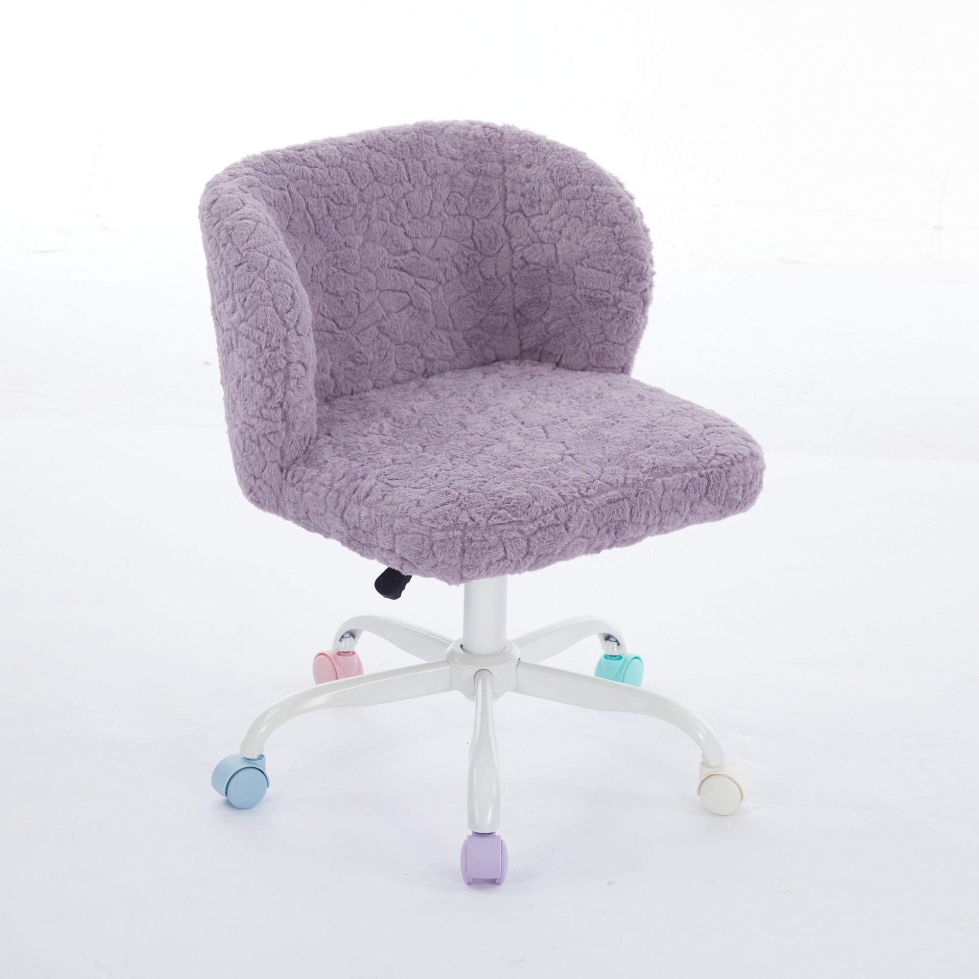 Artificial Rabbit Hair Adjustable Office Chair with Metal Base