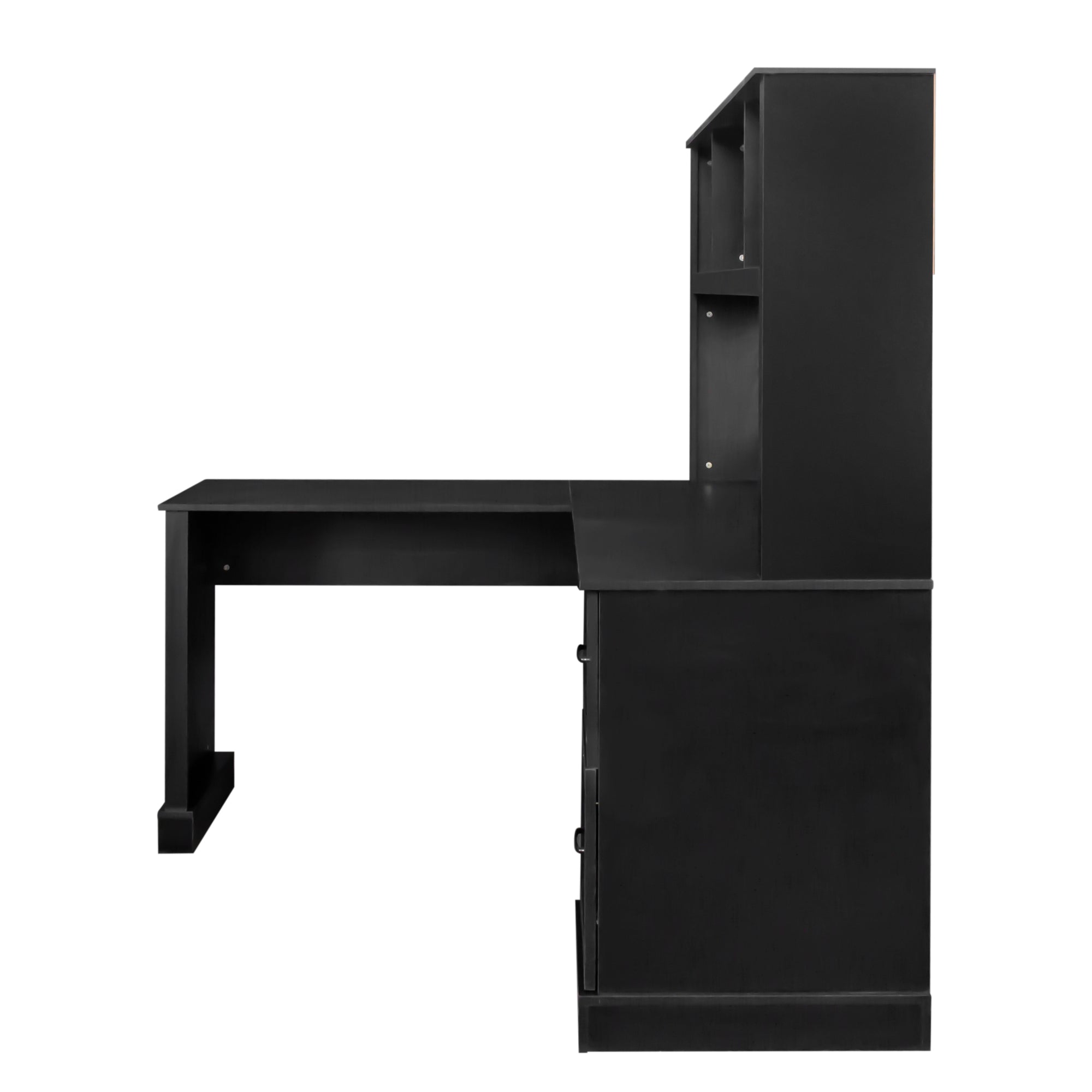 Space-Saving Home Office Computer Workstation with Storage Shelves