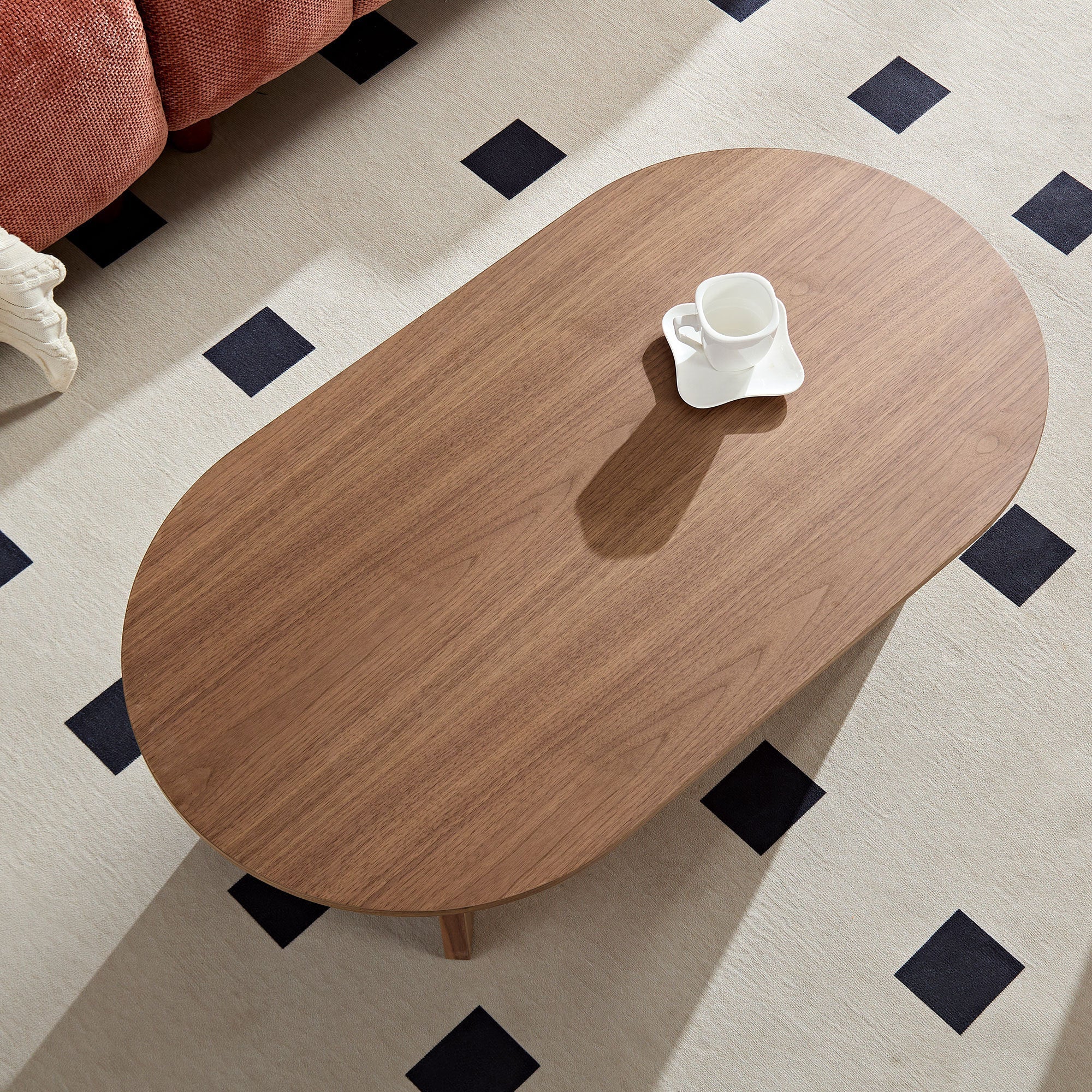Length 39.37 Inch MDF Oval Coffee Table