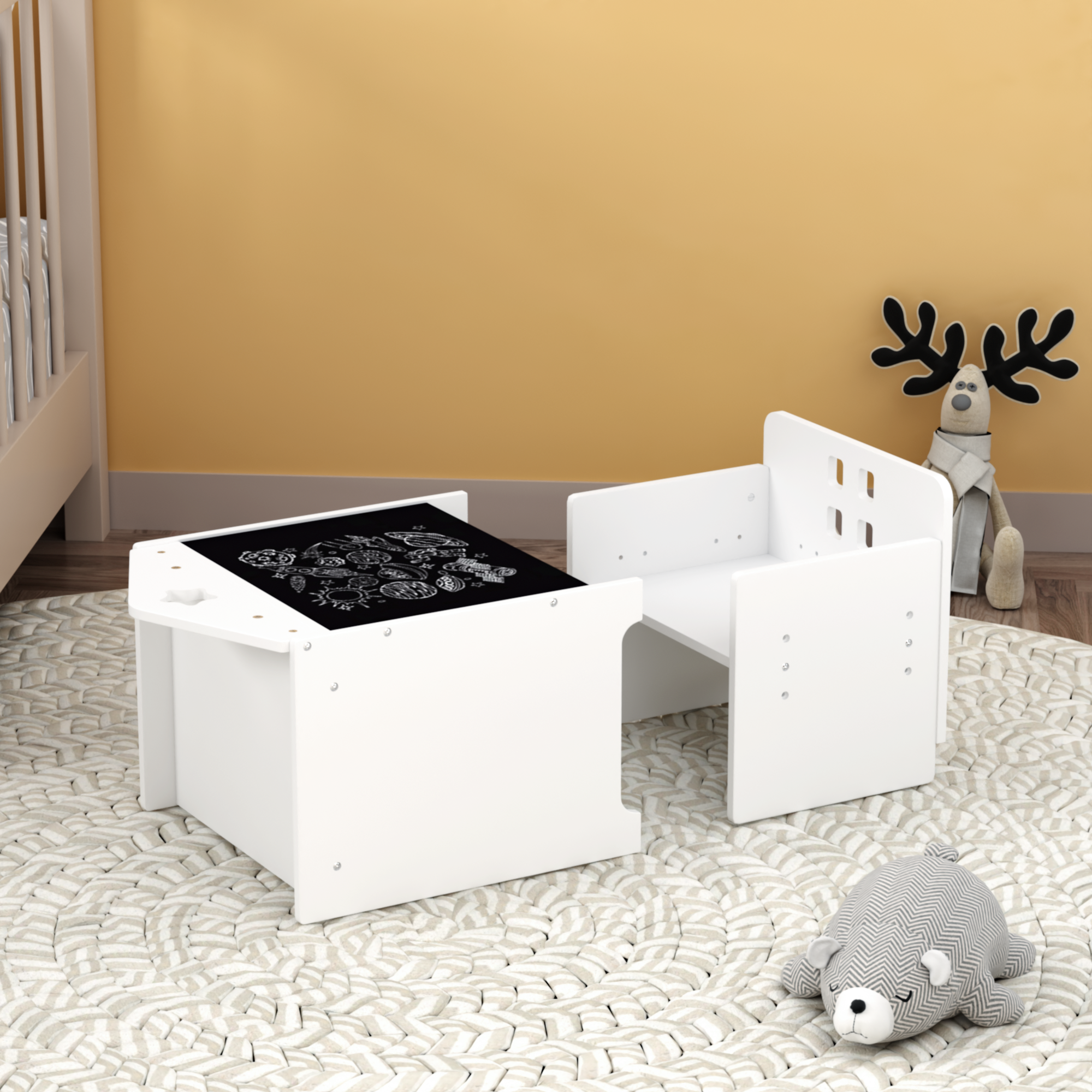Kids Montessori Weaning Table and Chair Set