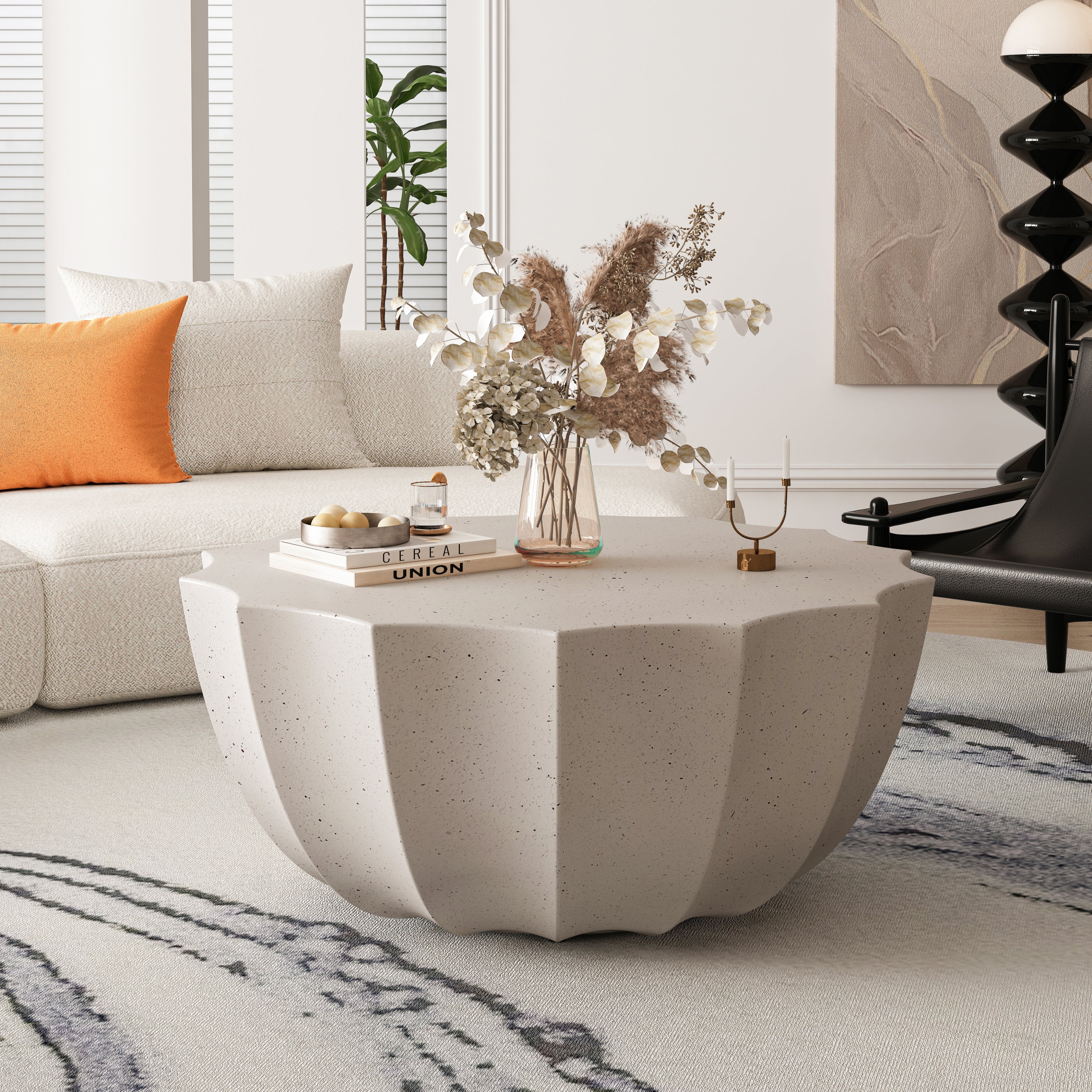 35.43' Modern Outdoor and Indoor Waterproof Coffee Table