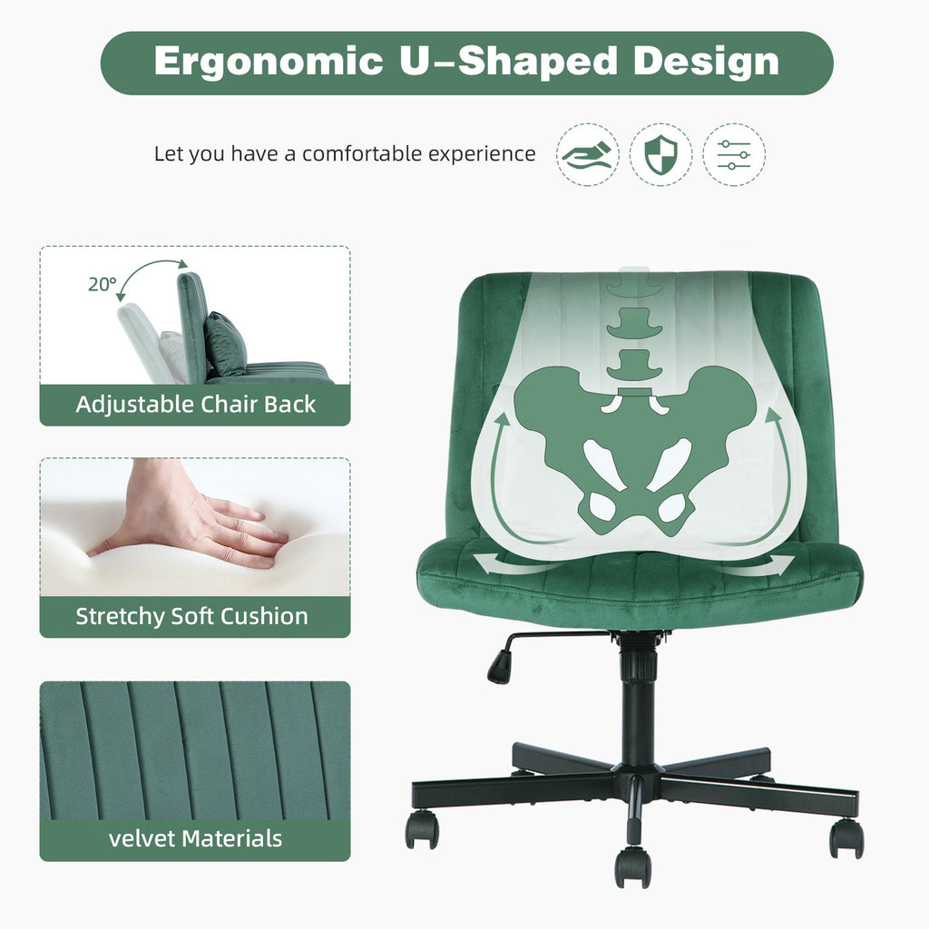 Criss Cross Armless Office Chair with Wheels