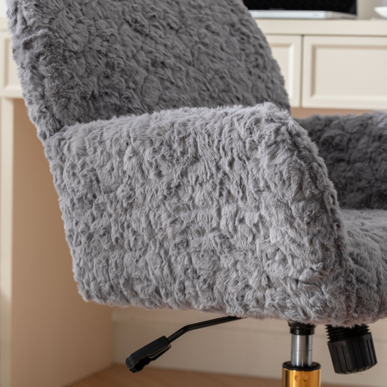 Violet Velve Home Office Chair with Golden Metal Base