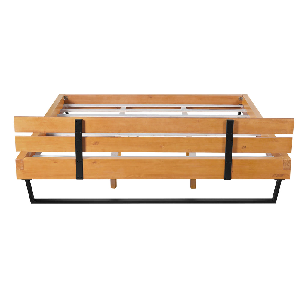 Natural Pine Wood Queen/King Size Bed Frame