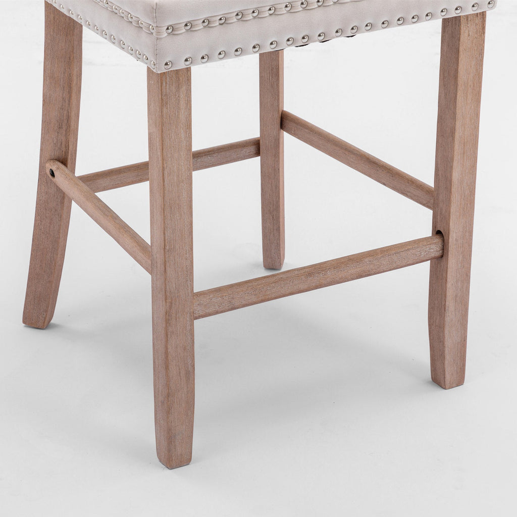 Contemporary Velvet Upholstered Barstools with Button Tufted Decoration (Set of 2)