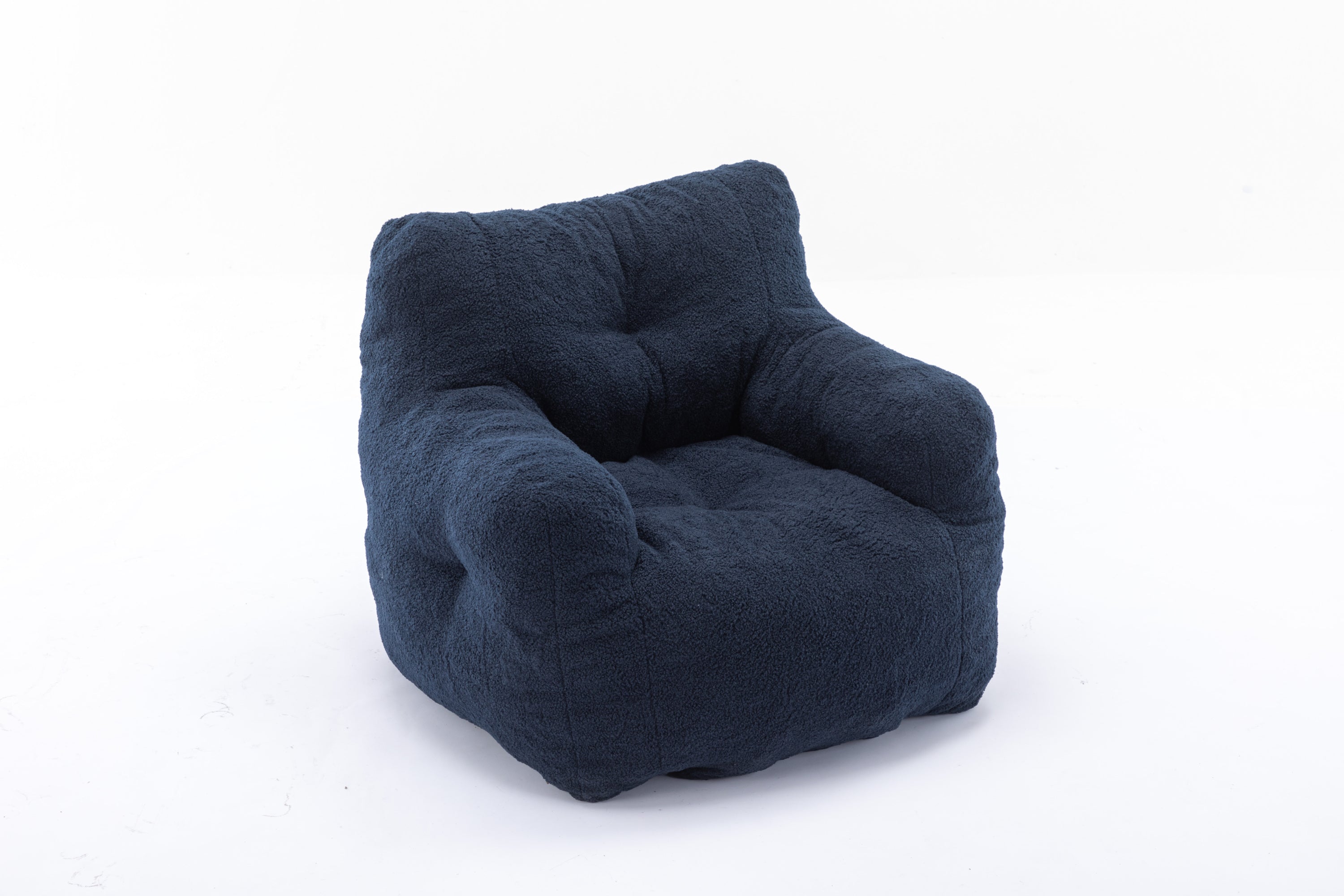Teddy Fabric Tufted Foam Bean Bag Chair with Memory Sponge