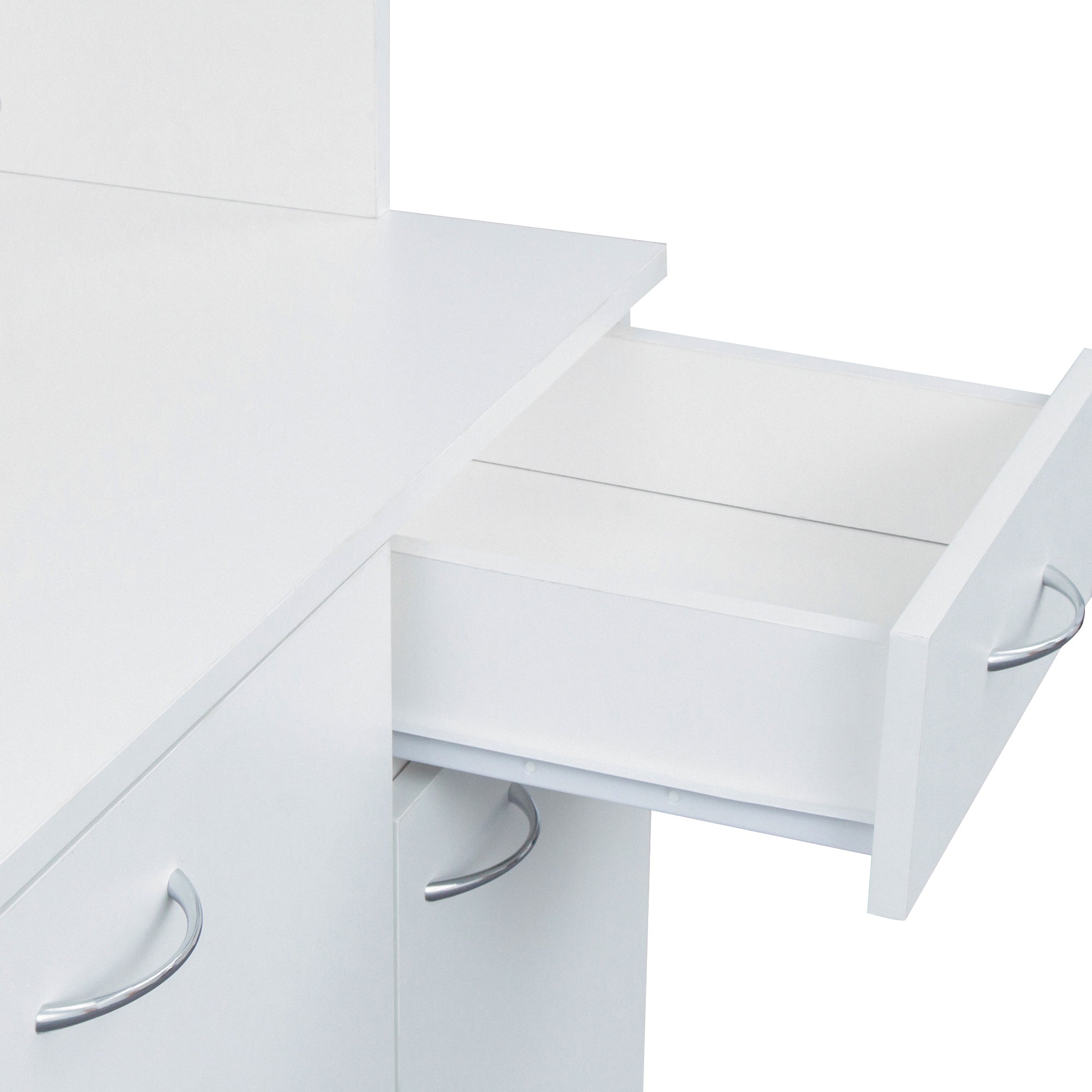 70.87' Tall White Kitchen Cabinet with 6-Doors