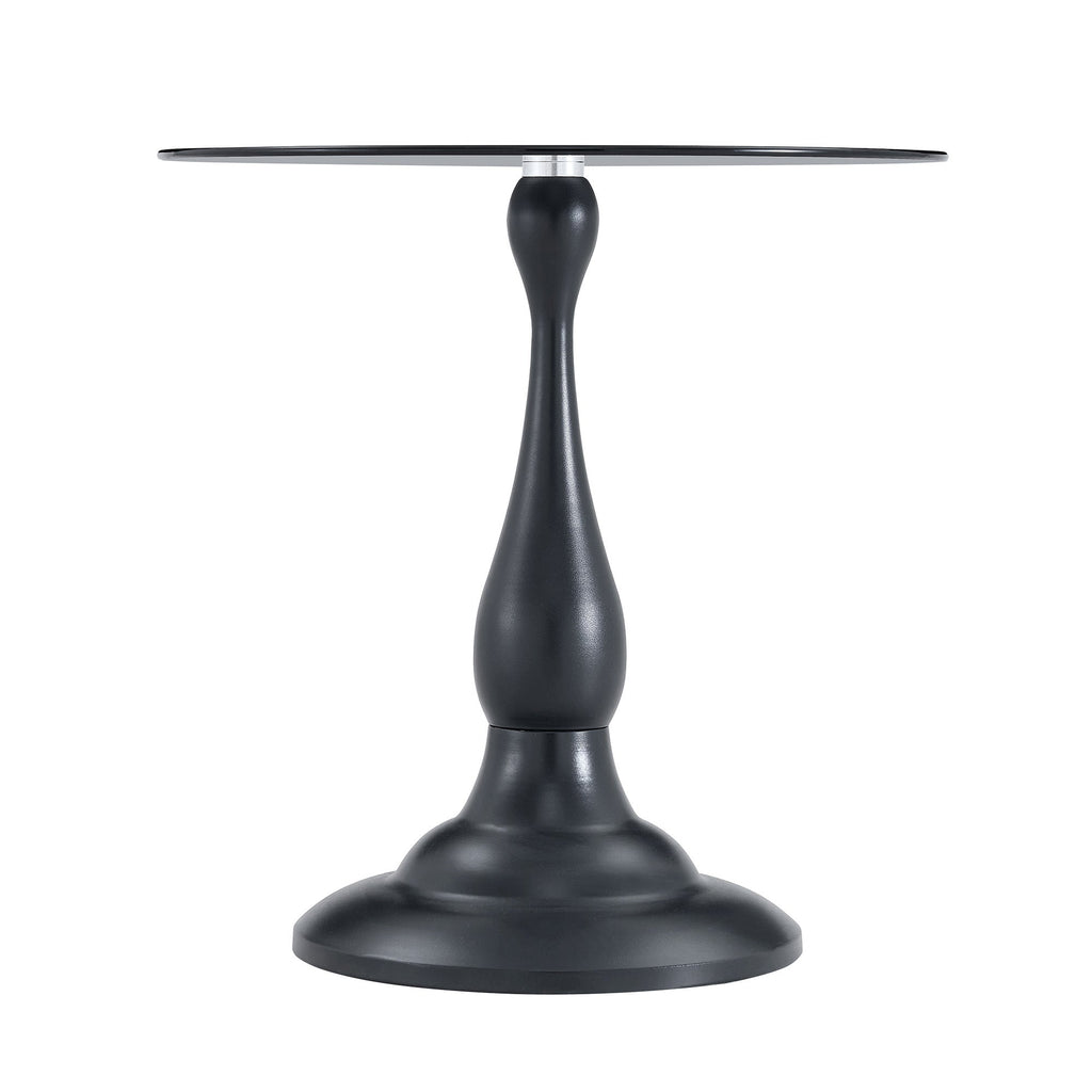 20" Small Luxury Metal Round Side Table with a Glass Top