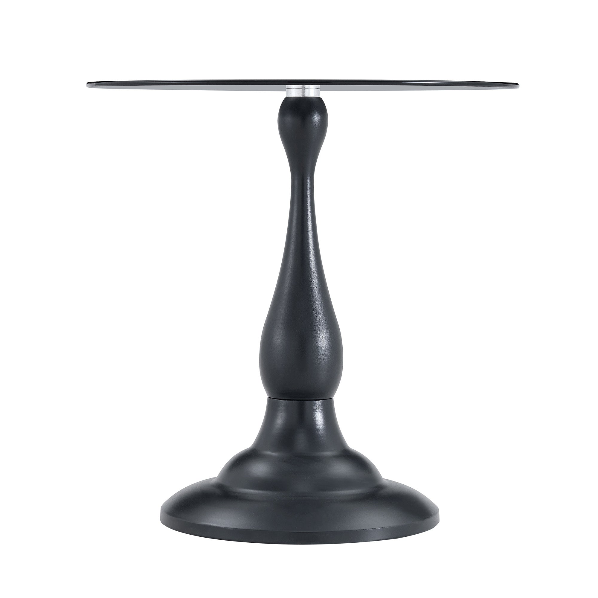 20" Small Luxury Metal Round Side Table with a Glass Top
