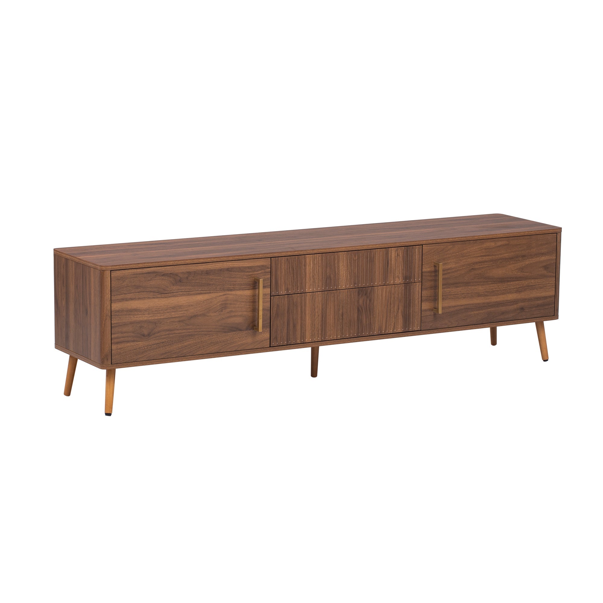 Mid Century TV Stand with 2 Drawers
