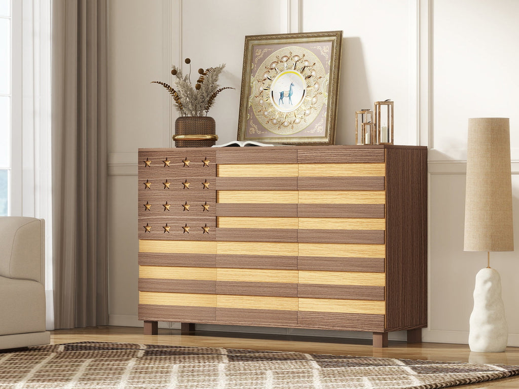 55' Buffet Sideboard Cabinet with Hand Carved Craftsmanship