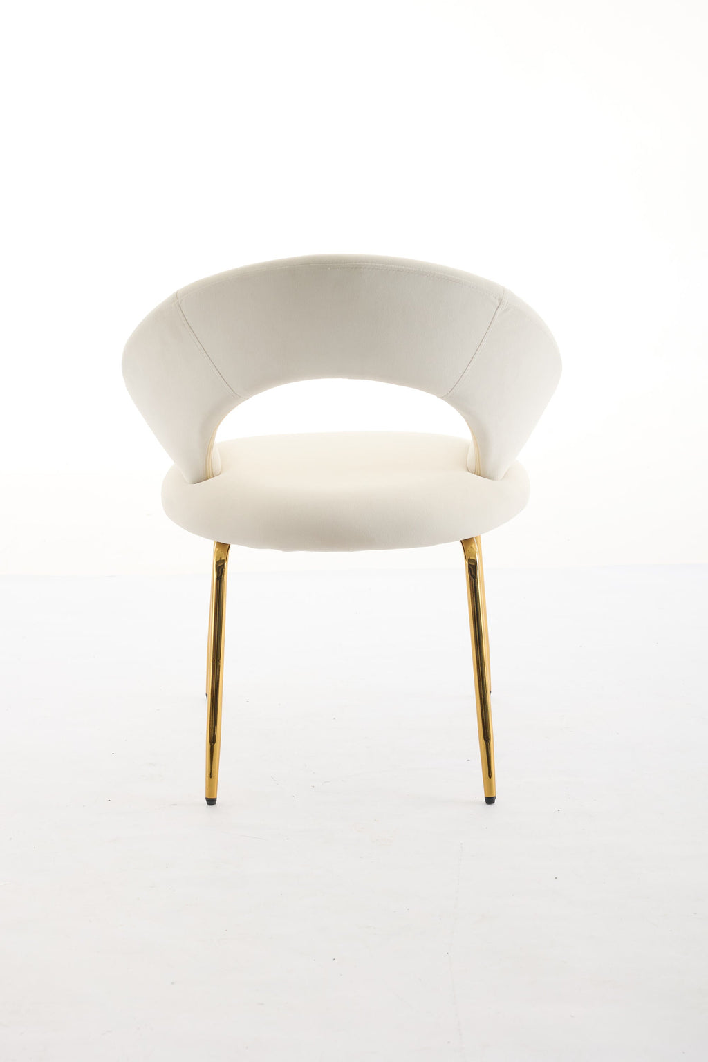 Velvet/Teddy Fabric Dining Chairs with Curved Backrest