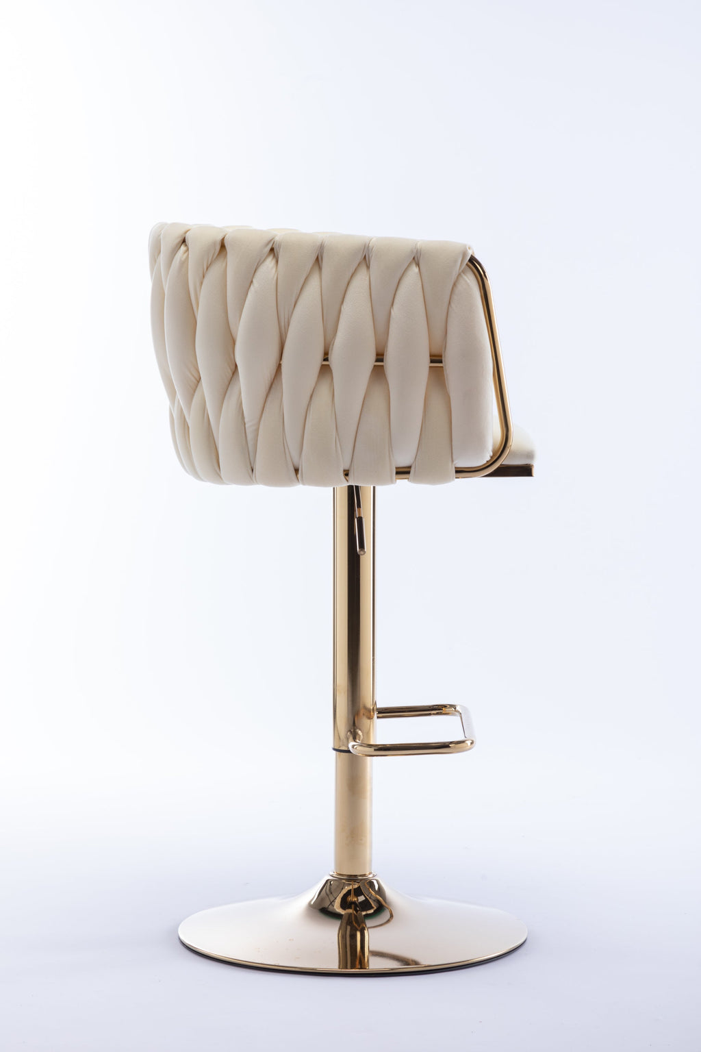 Swivel Height Adjustable Mechanical Lifting Velvet Bar Stools (Set of 2)