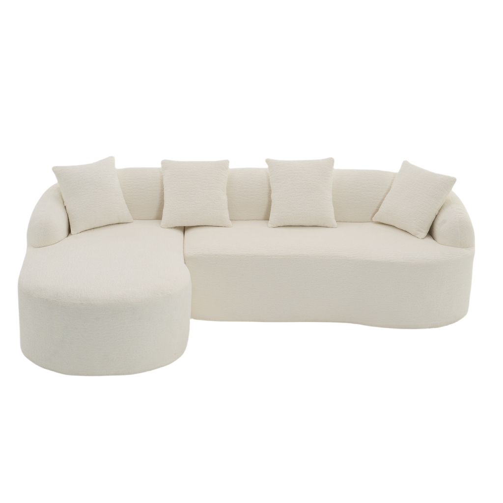 Boneless L-Shape Sectional Sofa with Curved Chaise