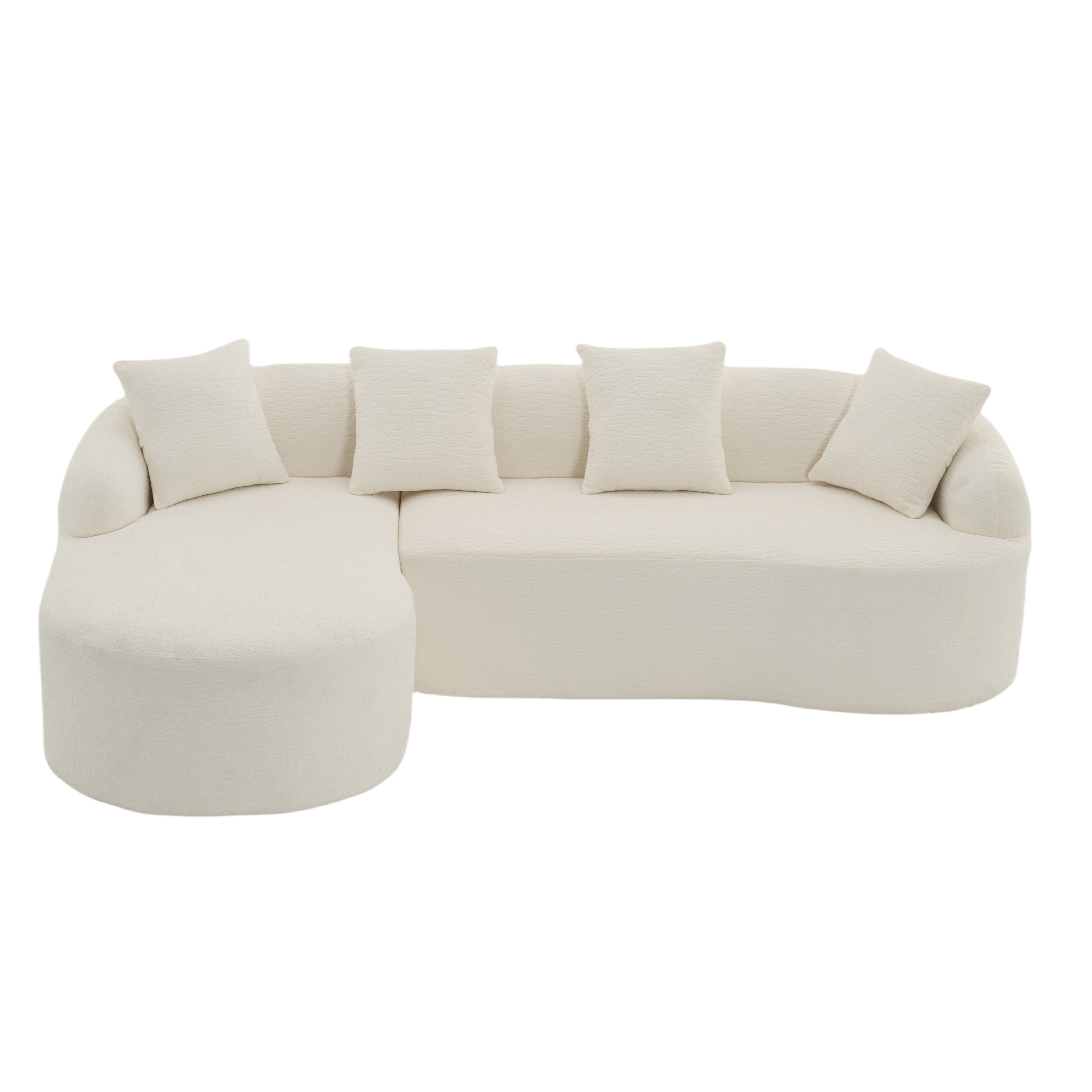 Boneless L-Shape Sectional Sofa with Curved Chaise
