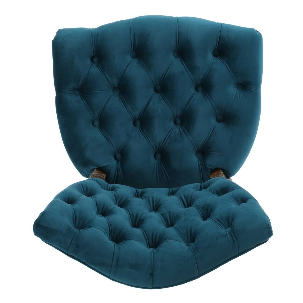 Traditional European Style Tufted Velvet Dining Chairs（Set of 2）