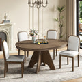 Vintage Extendable Dining Table Set with 4 Upholstered Chairs