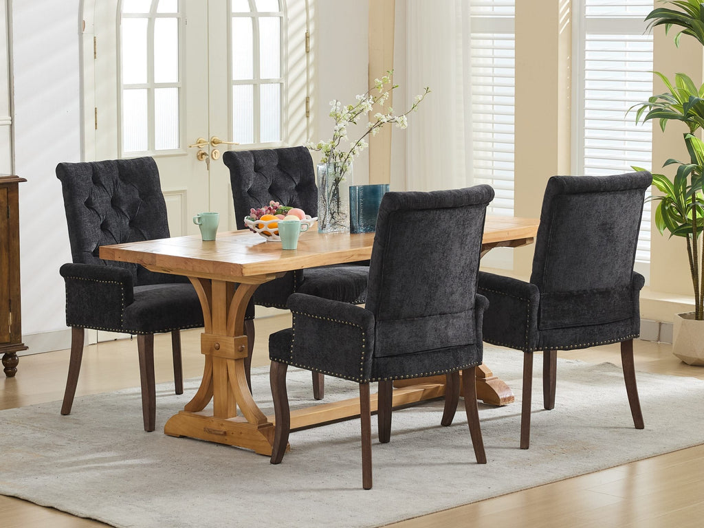Elegant Upholstered Chenille Fabric Accent Dining Chair