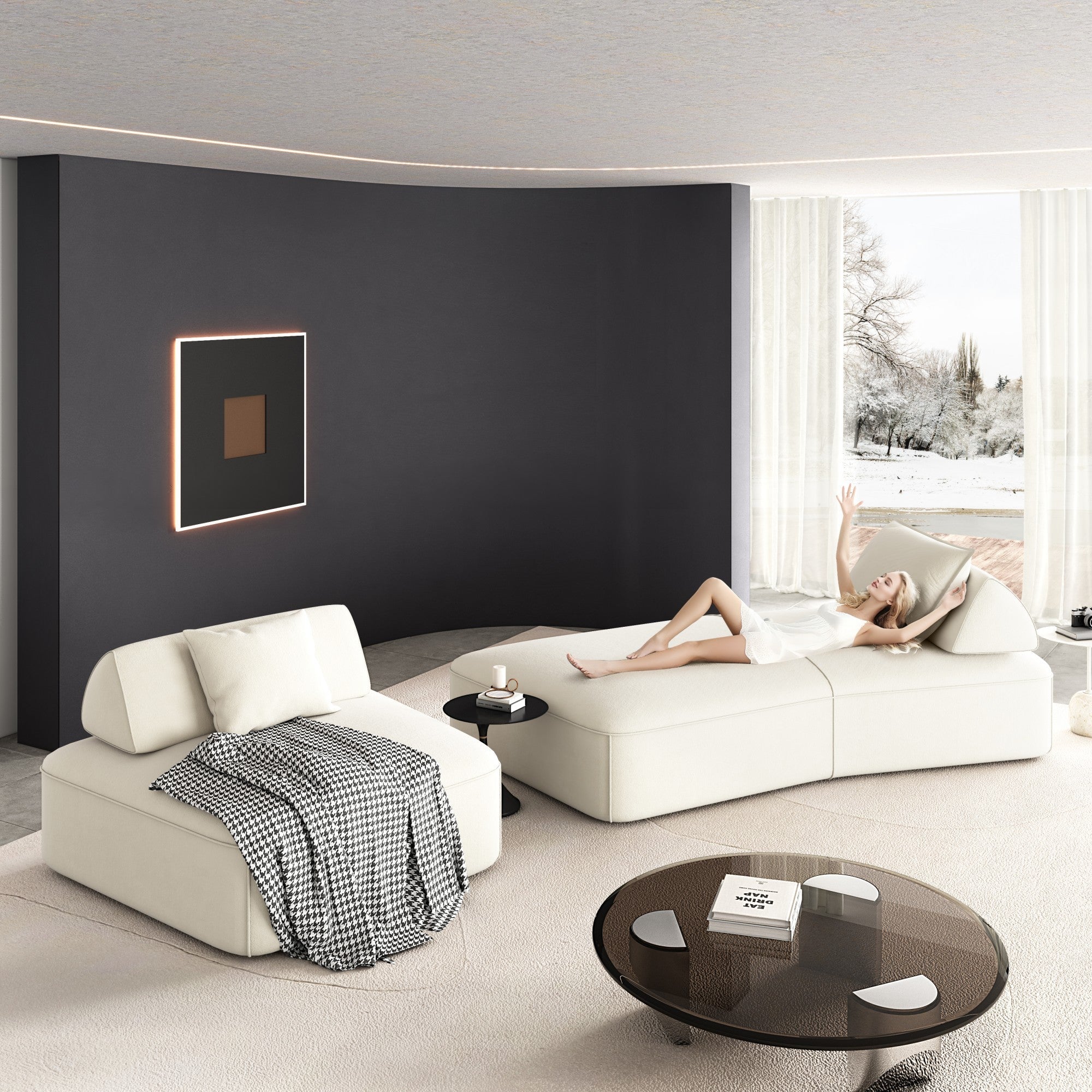 Modern Light Luxury Oversized Modular Sectional Sofa Set