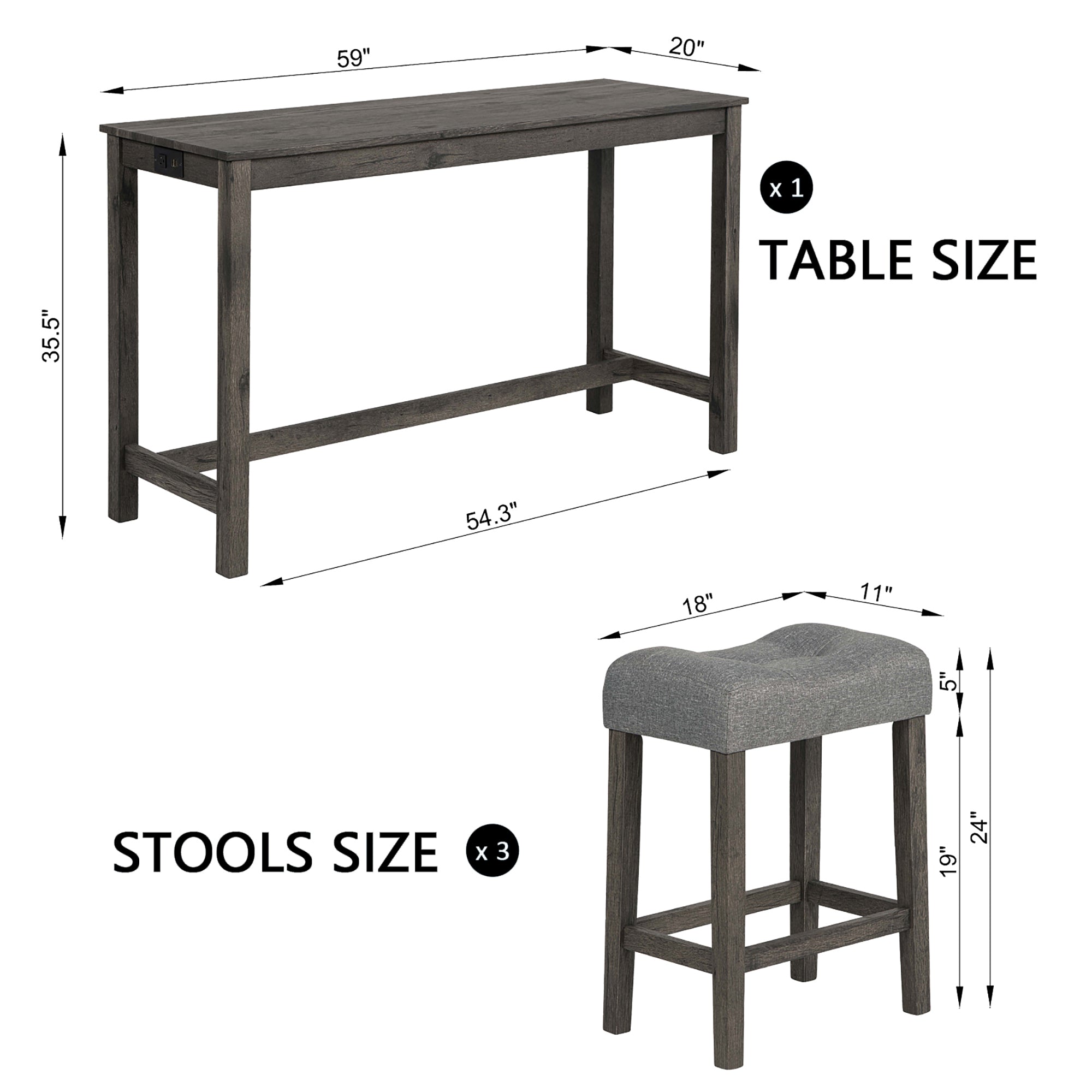 Bar Table Set with Chairs