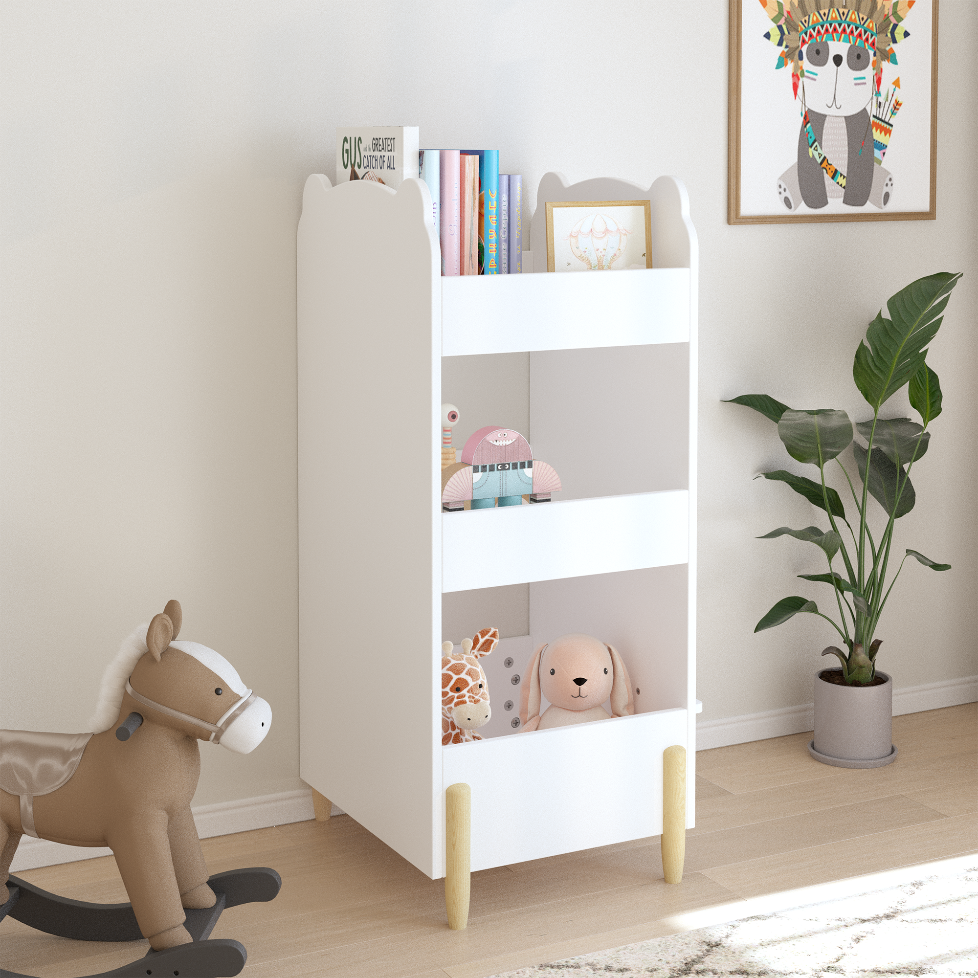 Kids Bookshelf with Chalkboard Side