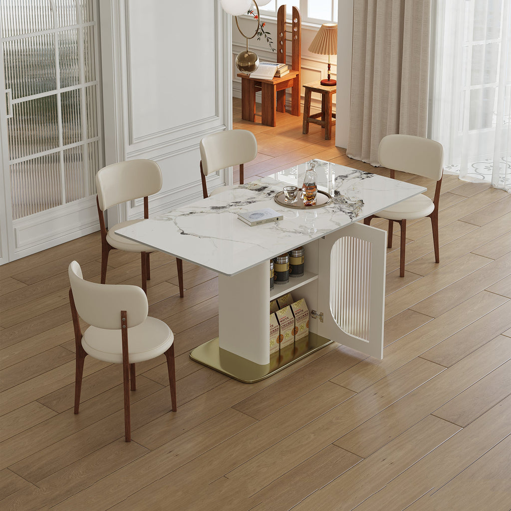 Modern 63' Dining Table Set with Storage