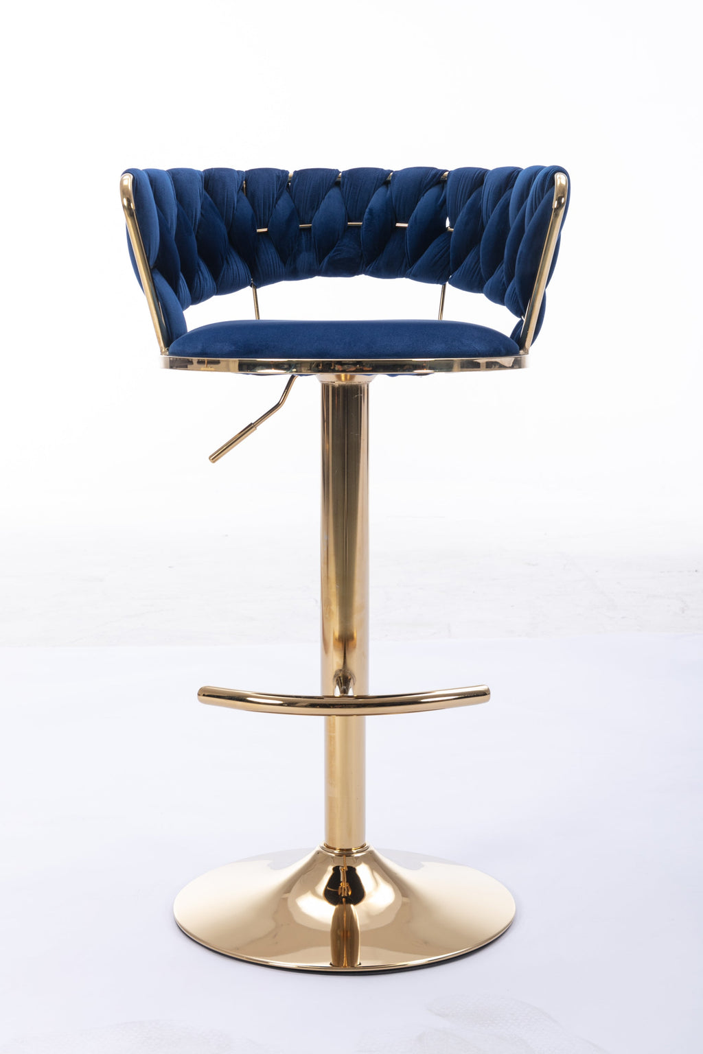 Swivel Height Adjustable Velvet Bar Stools with Golden Leg (Set of 2 )